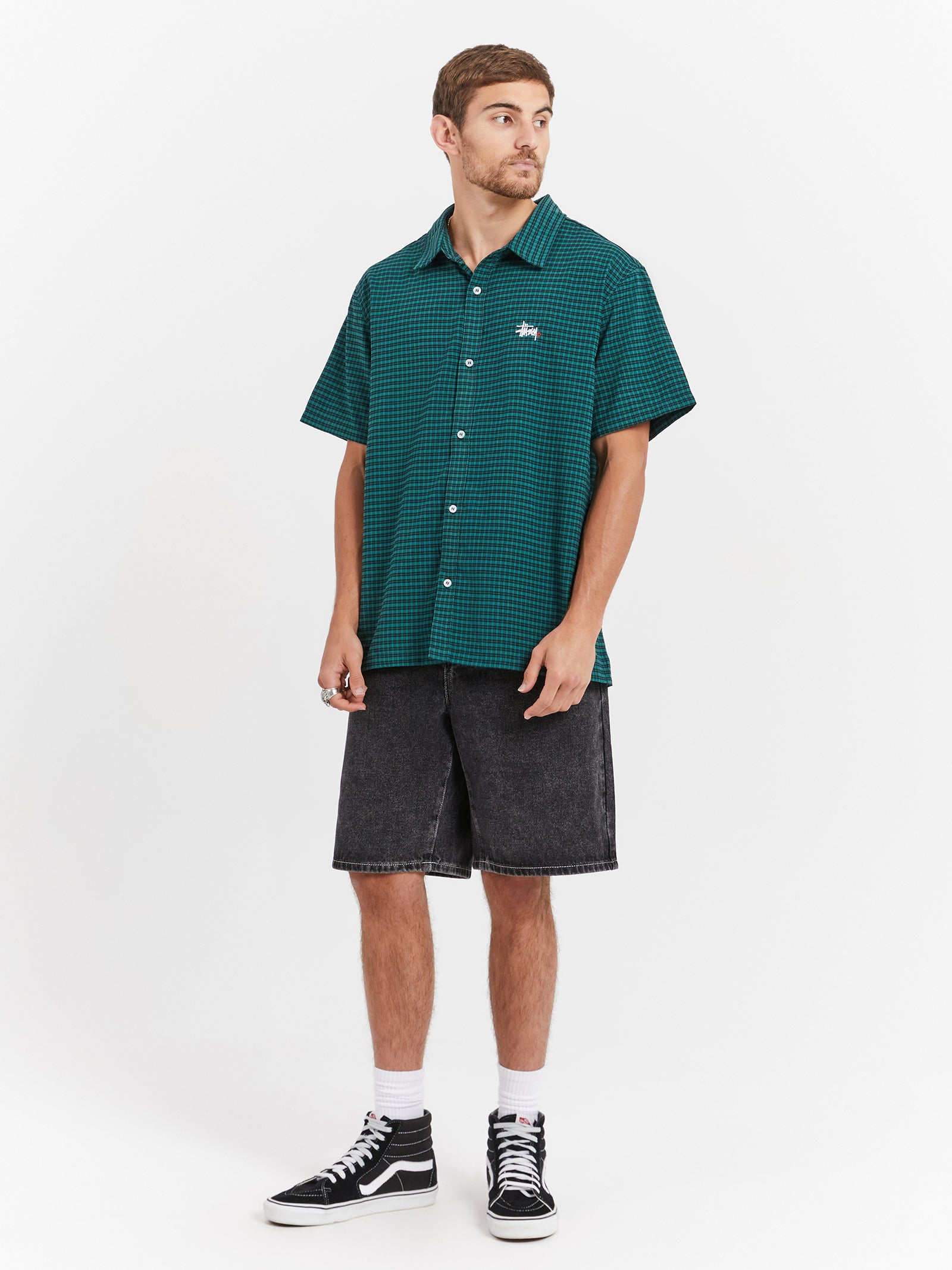 Graffiti Oxford Shirt in Green Check