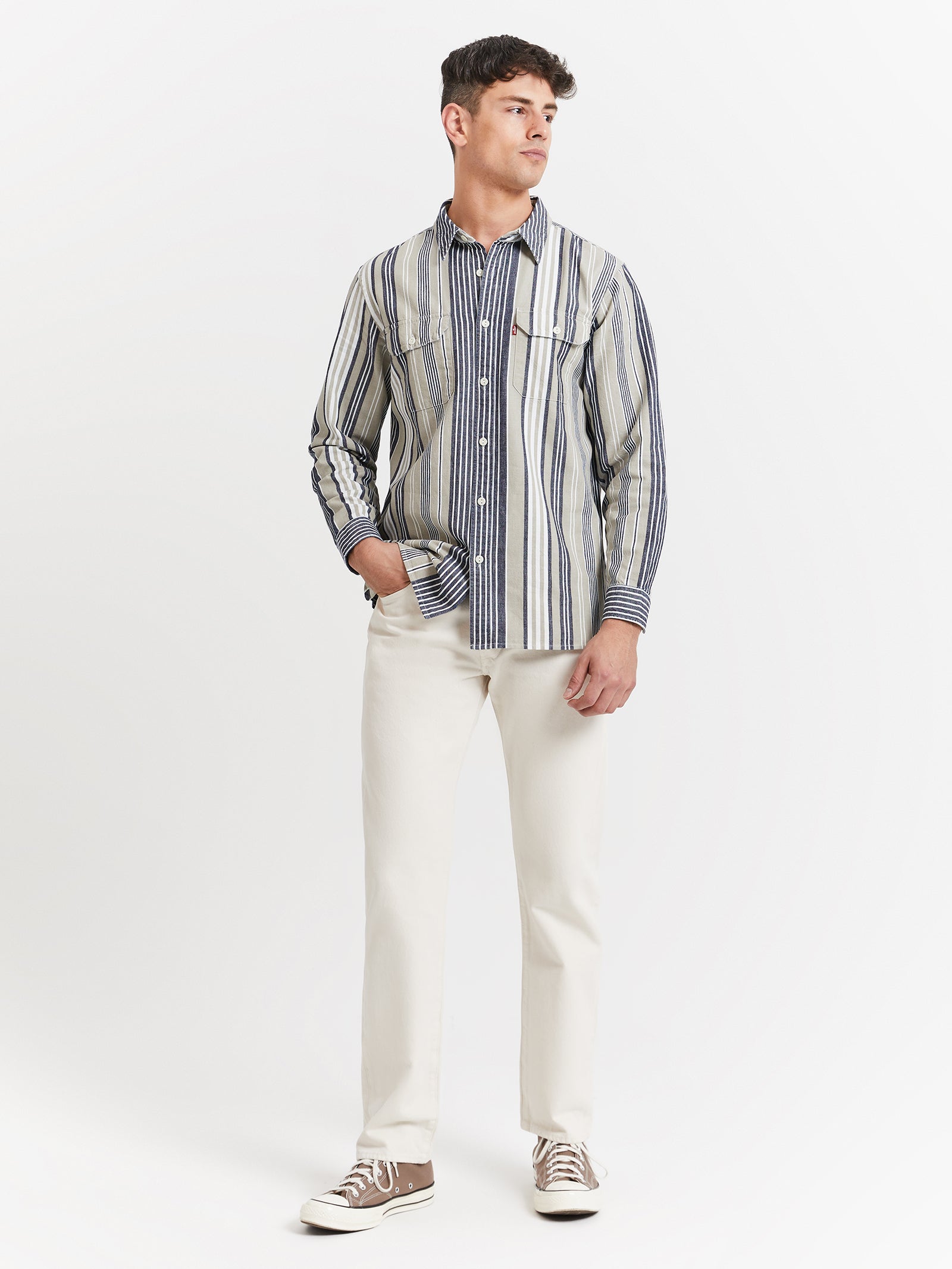 Jackson Worker Mt Shirt in Quincy Stripe