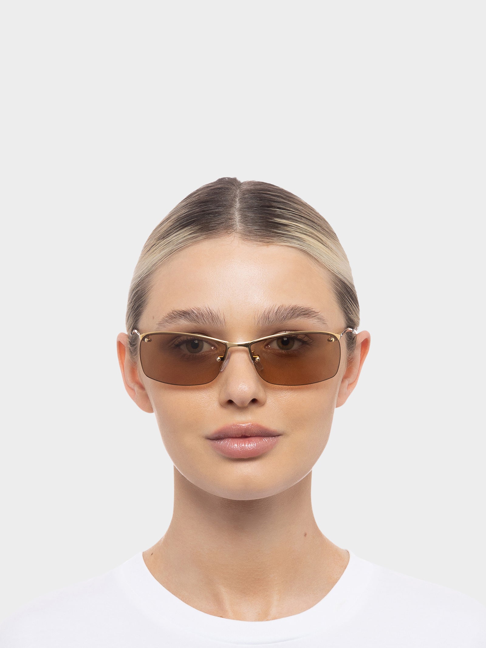 Vega Sunglasses in Bright Gold Tan Tint