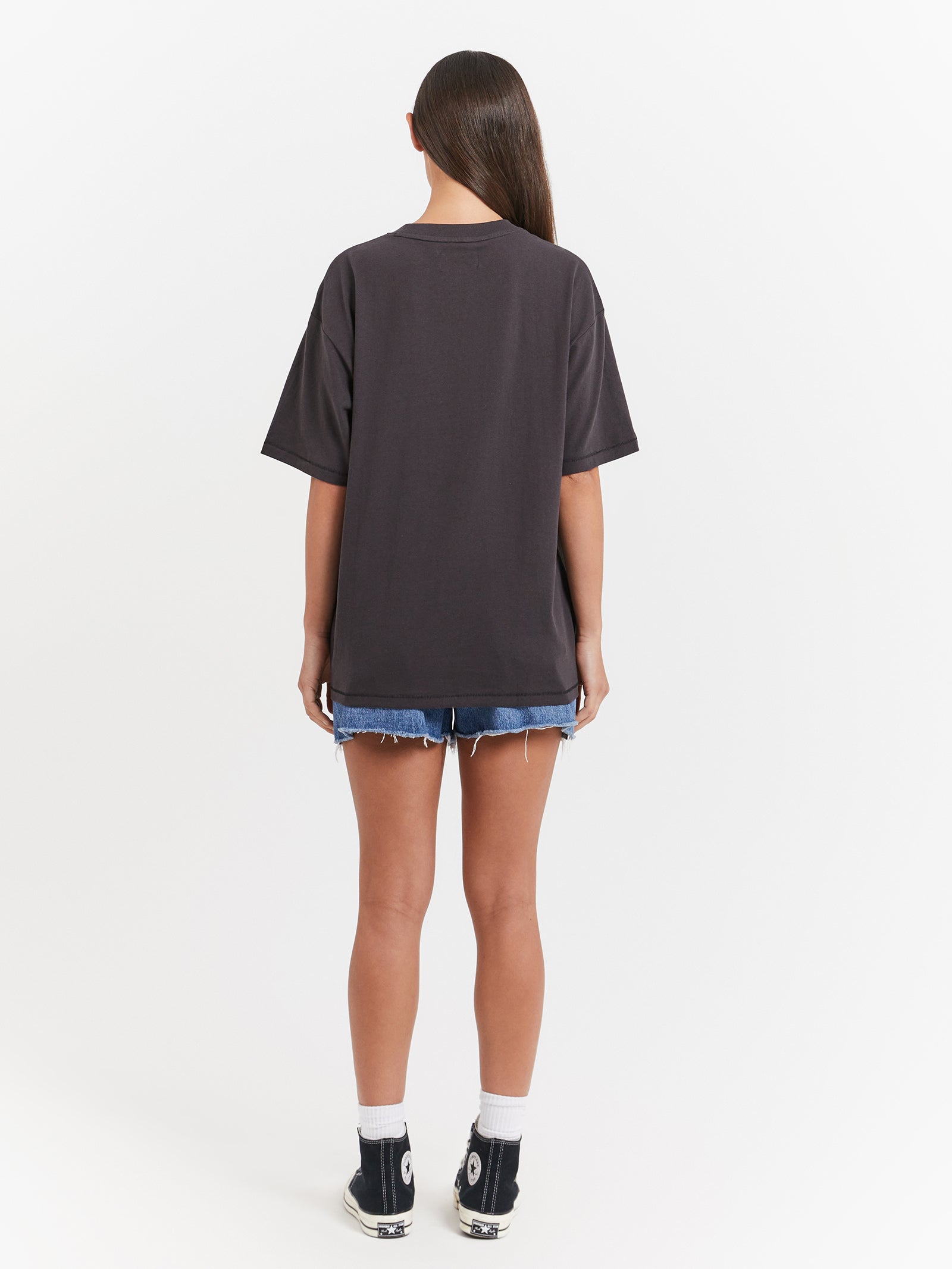 Boxy Slouch T-Shirt in Butterfly Black