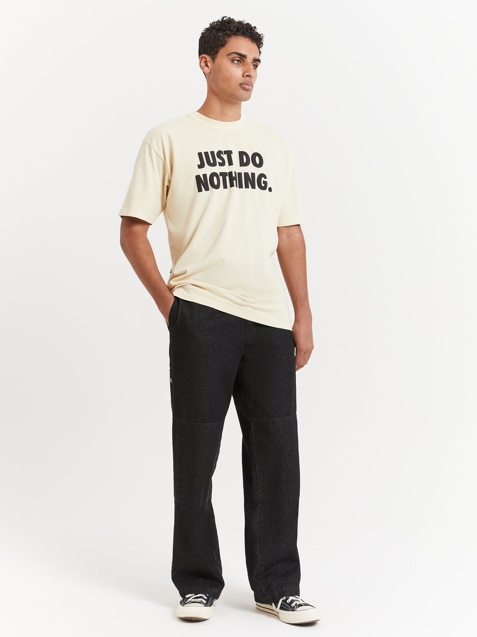 Just Do Nothing T-Shirt in Ecru