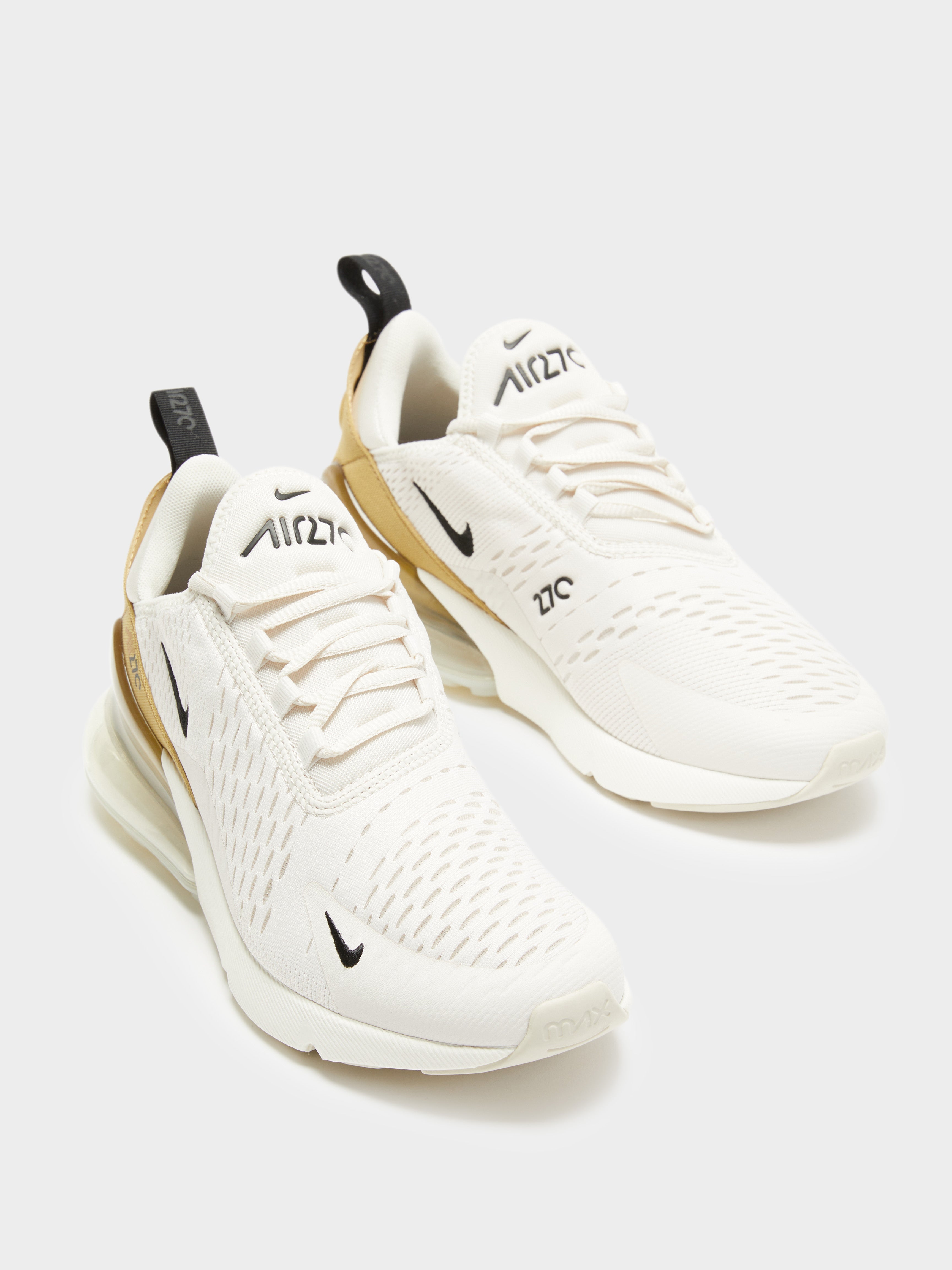 Womens Nike Air Max 270 in White & Yellow