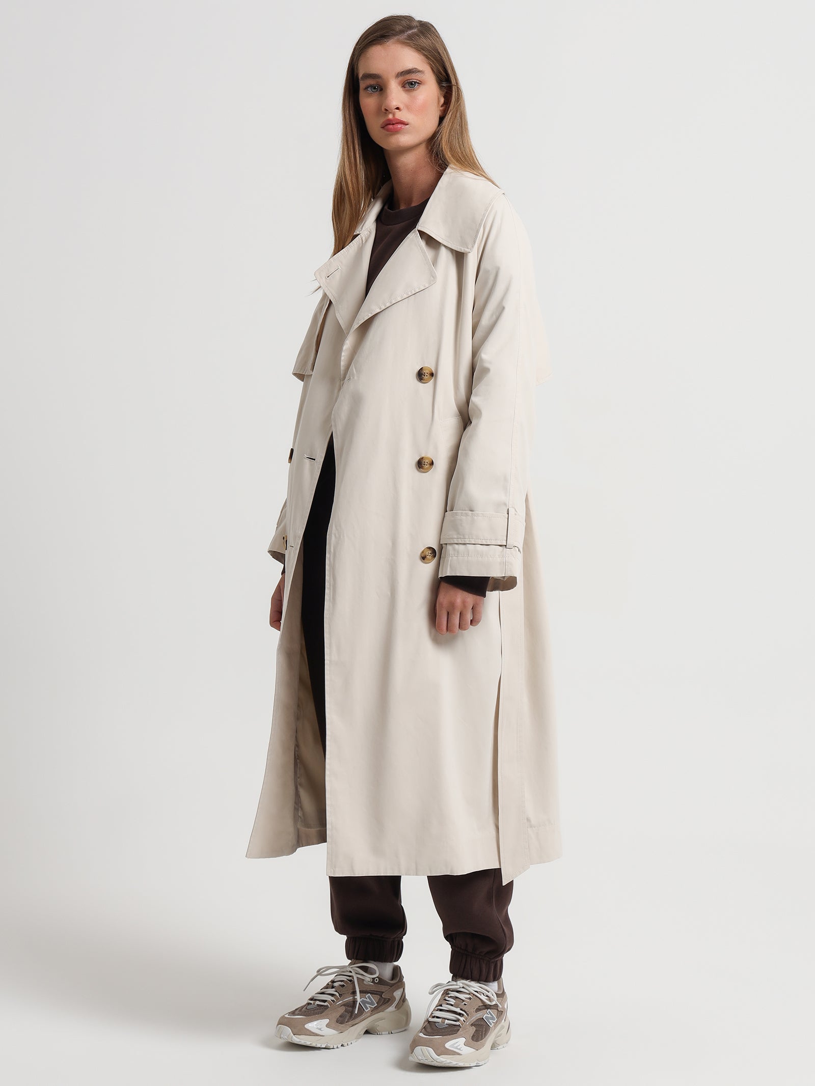 Odyssey Trench Coat in Cloud White