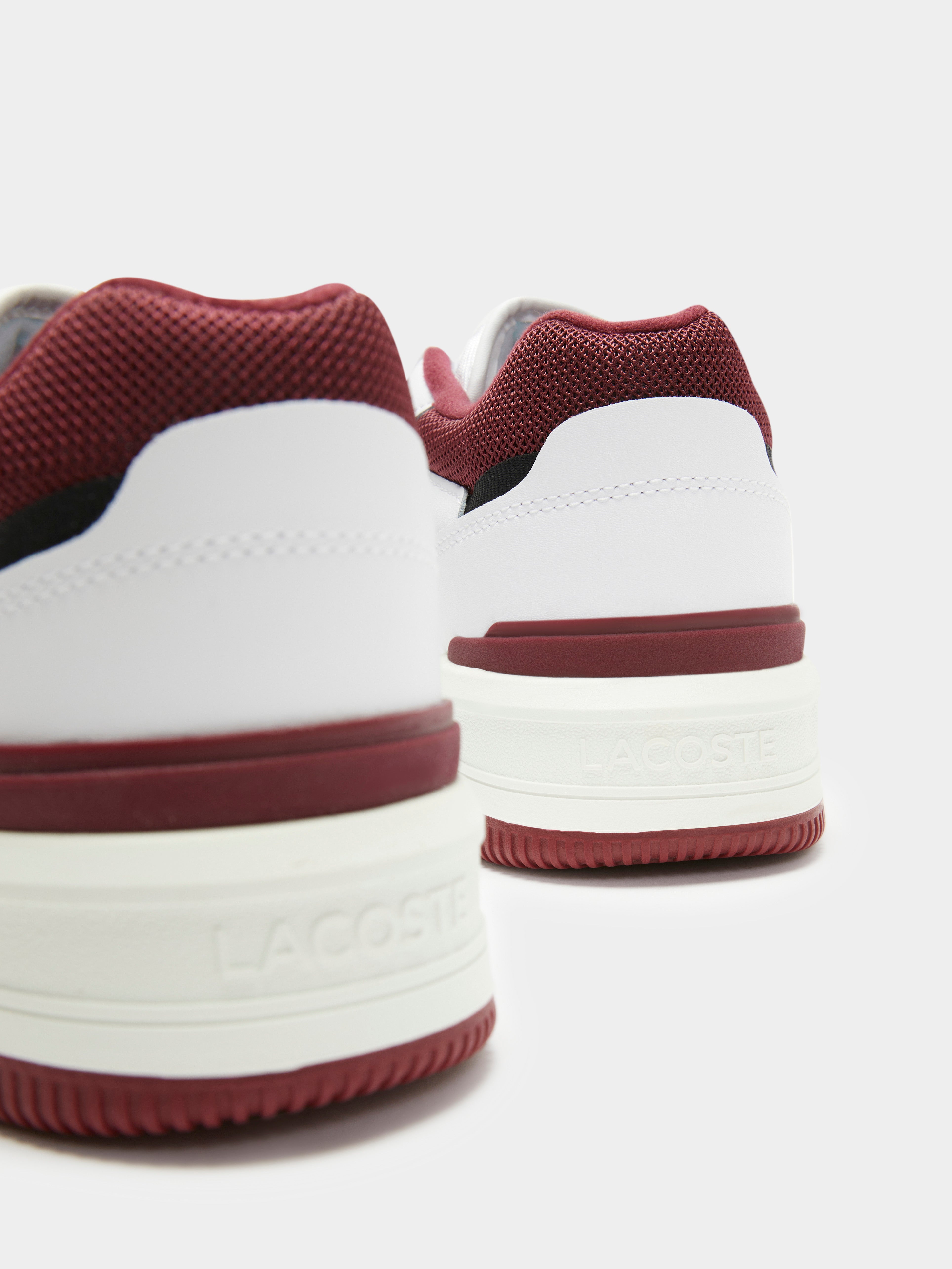 Mens Lineshot Sneakers in White & Burgundy