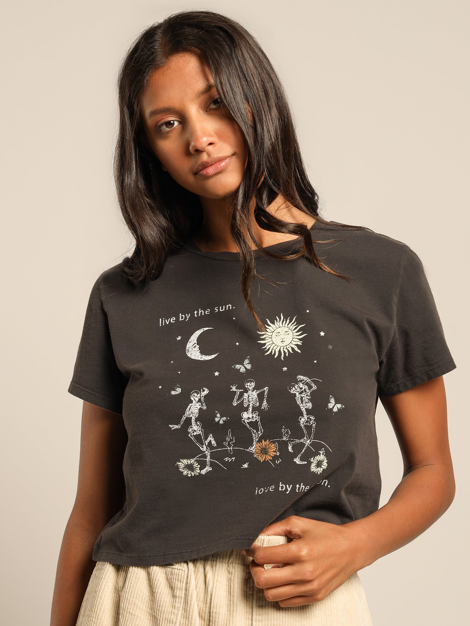 Sun & Moon T-Shirt in Washed Black