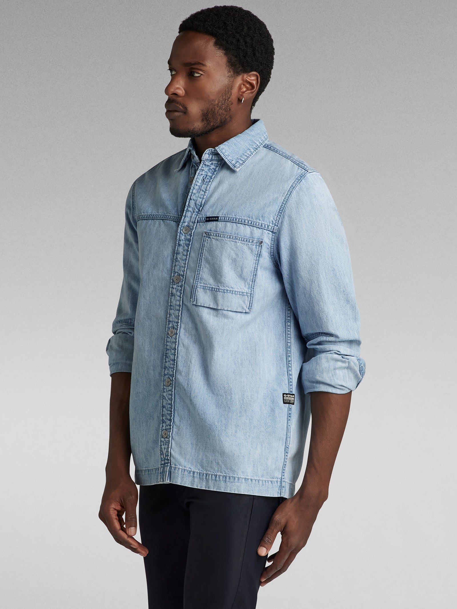 1-Pocket Regular Denim Shirt