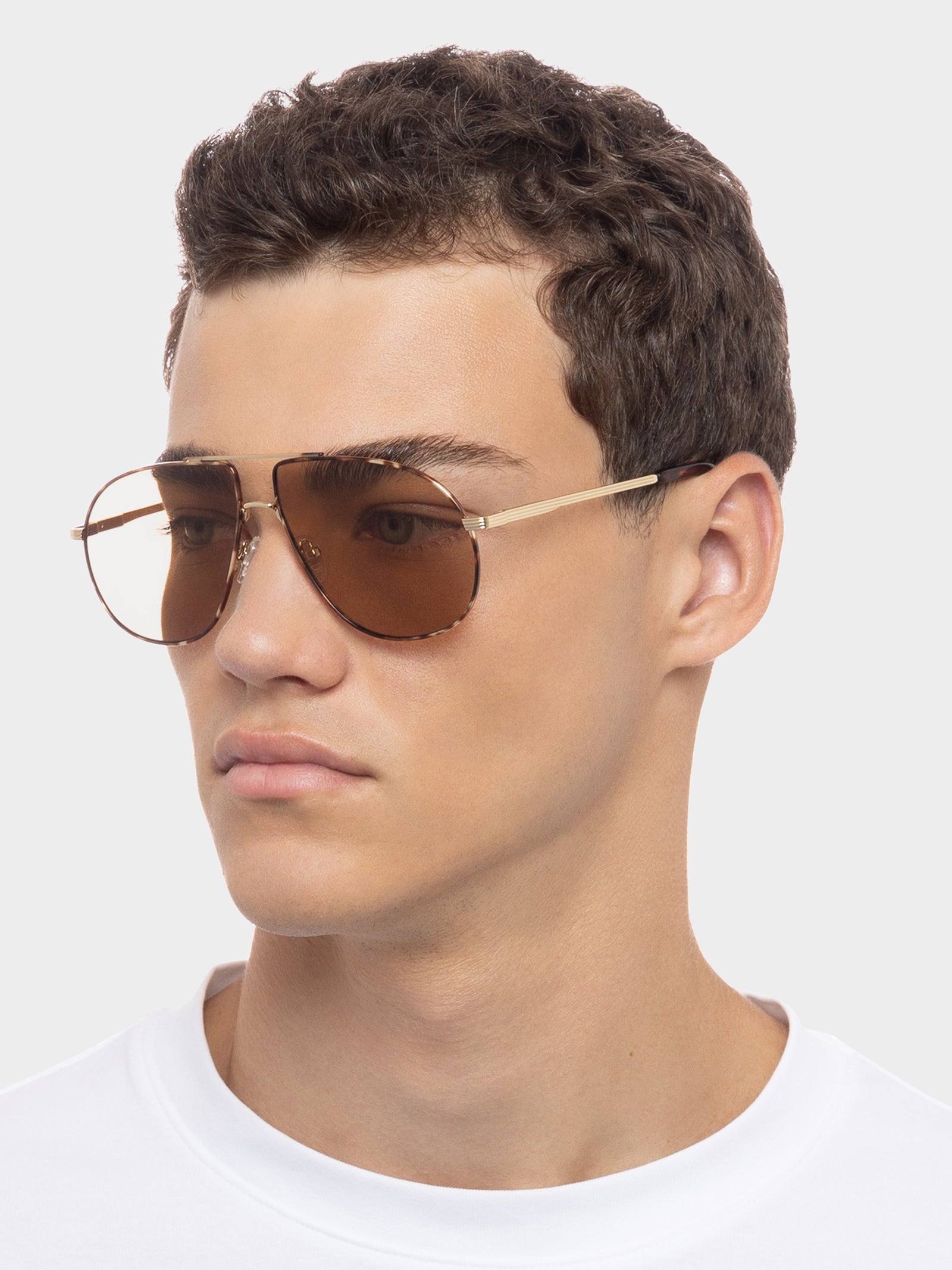 Schmaltzy Sunglasses in Gold Tortoise Light Brown Mono