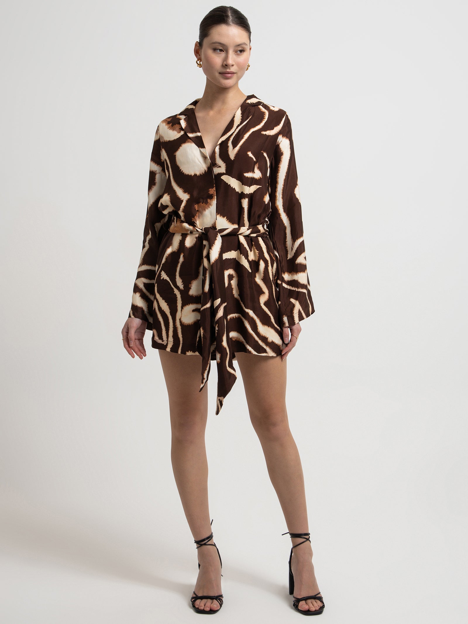 Tidal Belted Shirt Dress in Bitter Chocolate