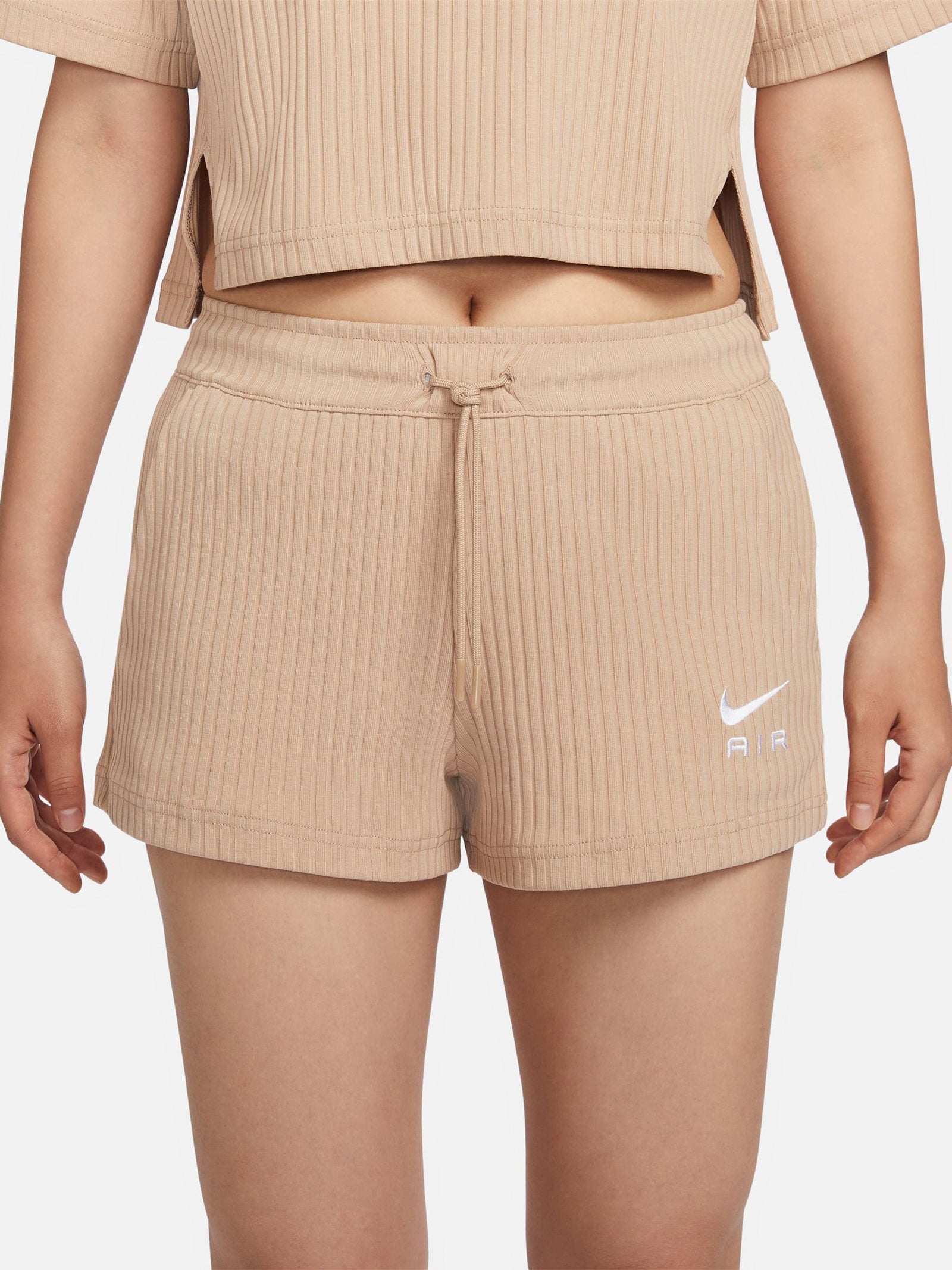 Sportswear Rib Jersey Shorts in Hemp & White