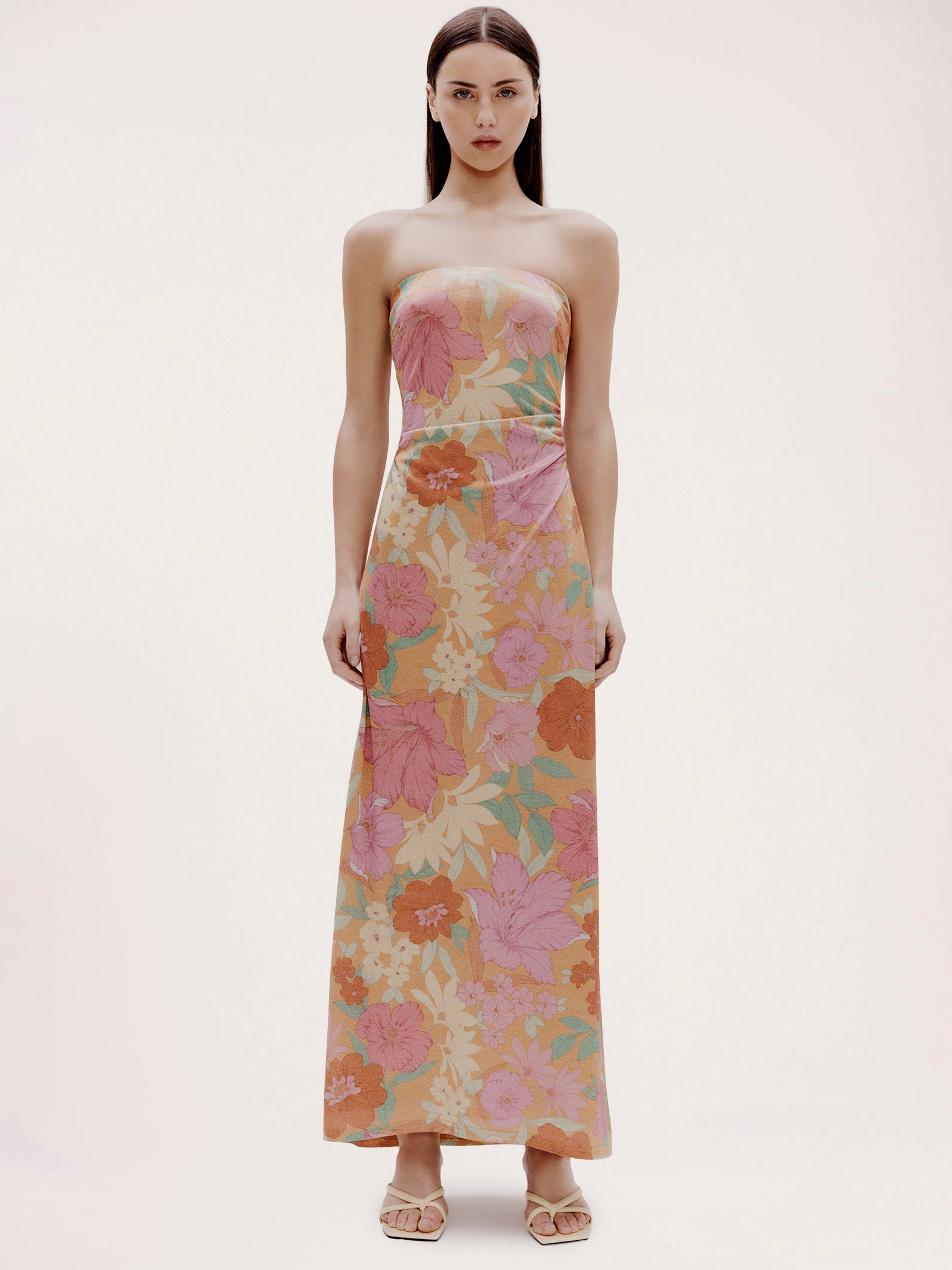 Luminous Maxi Dress in Metallic Tropic