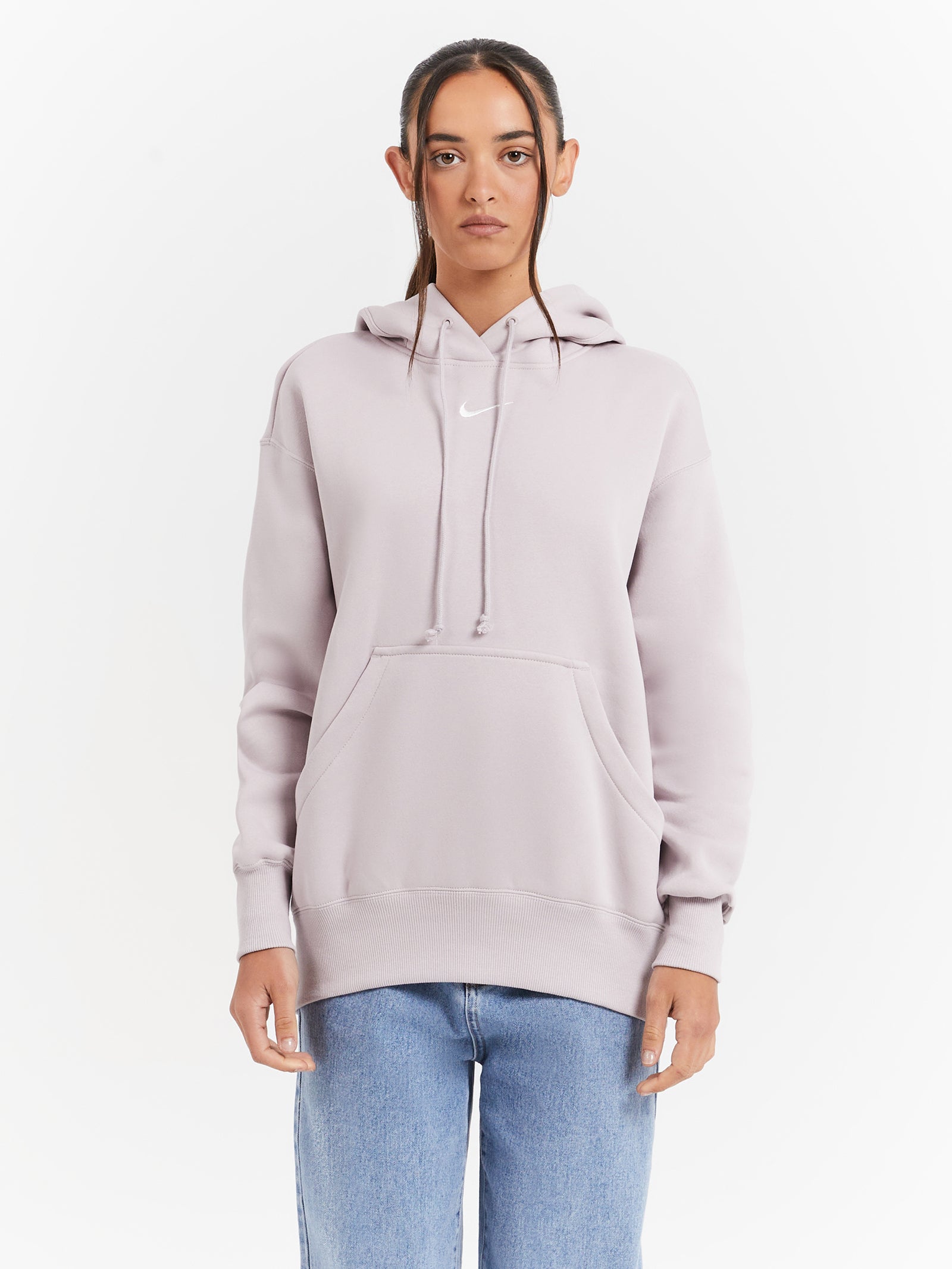 Nike Sportswear Phoenix Fleece Oversized Pullover Hoodie in Platinum Violet & Sail