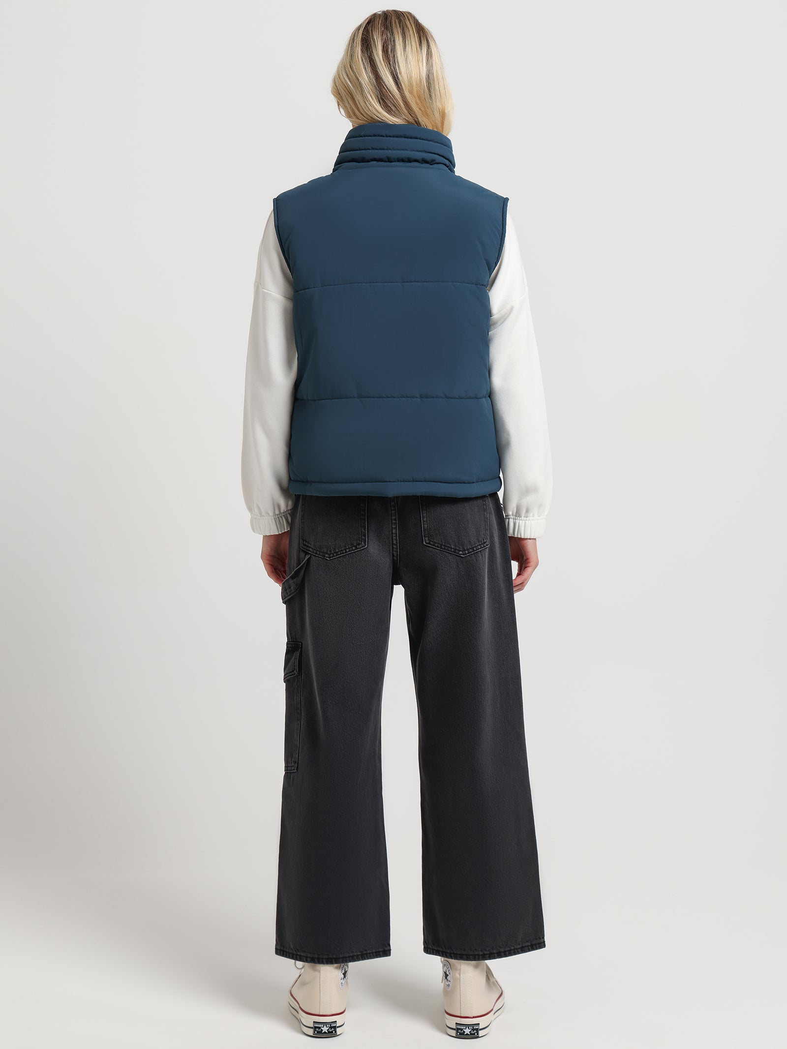 Asher Puffer Vest in Petrol