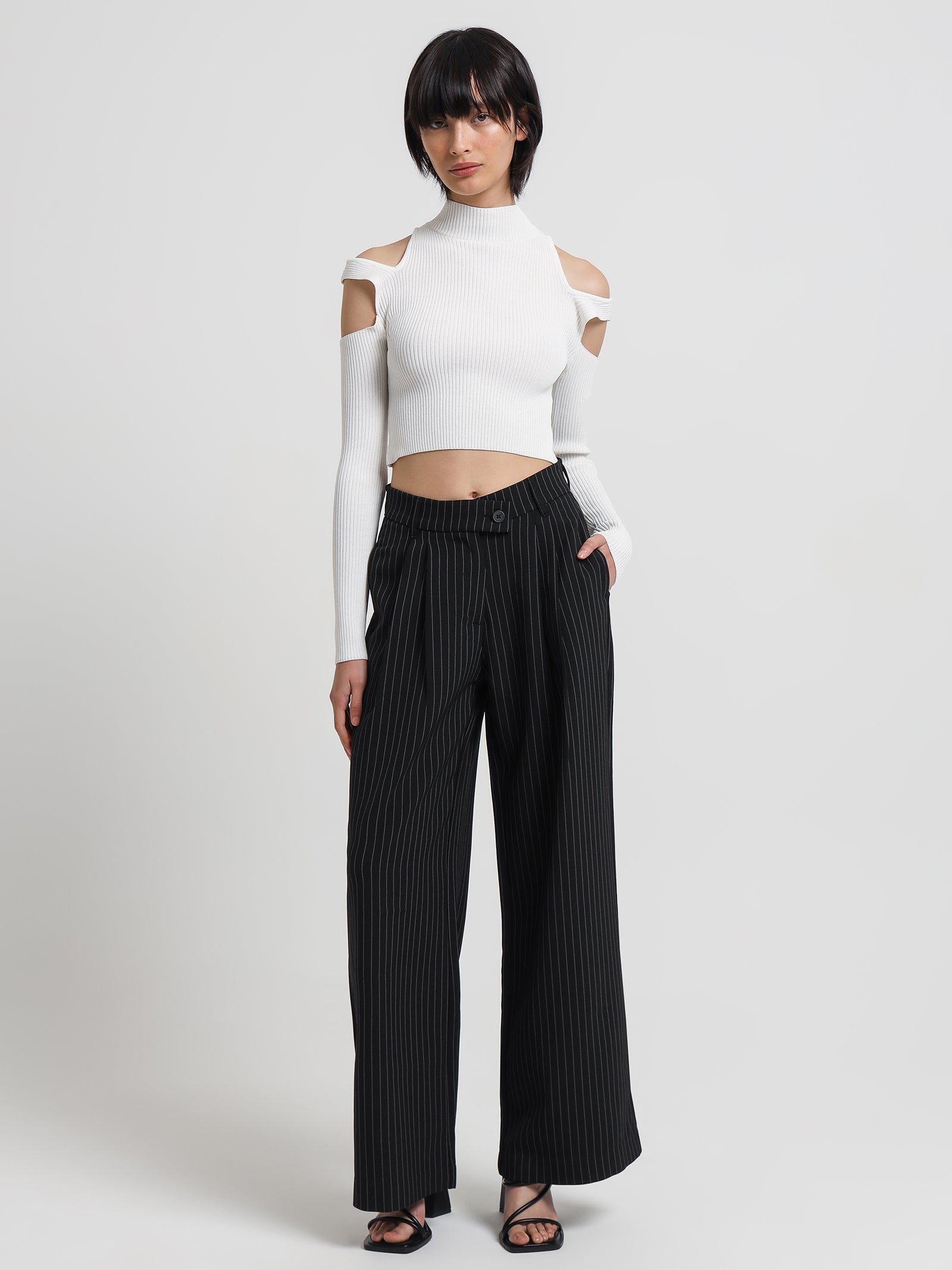 Taryn Pants in Black Pinstripe