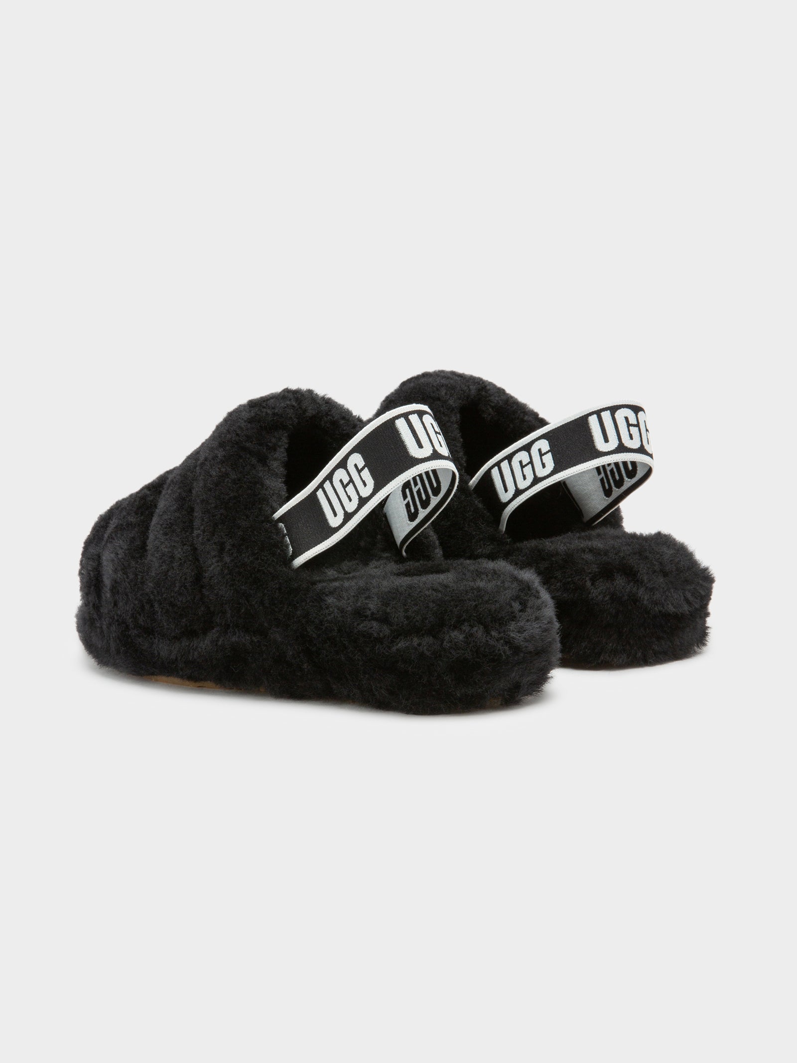 Womens Fluff Yeah Slides in Black