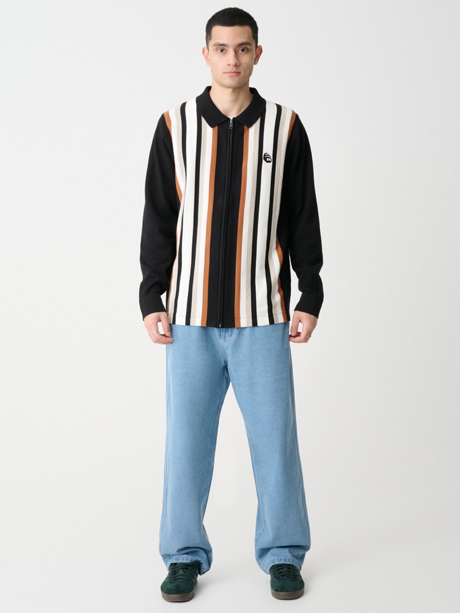 Rail Zip Knit Long Sleeve Polo