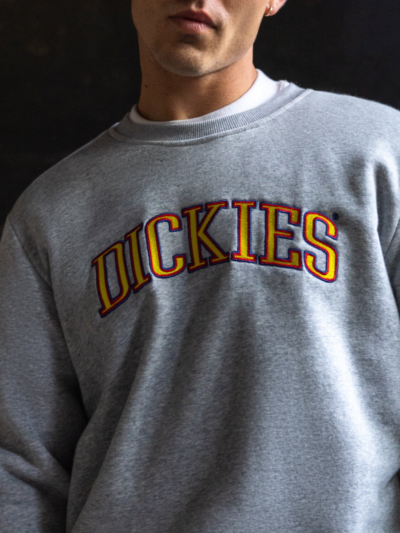 Collegiate Tri-Colour Fleece in Grey Marle