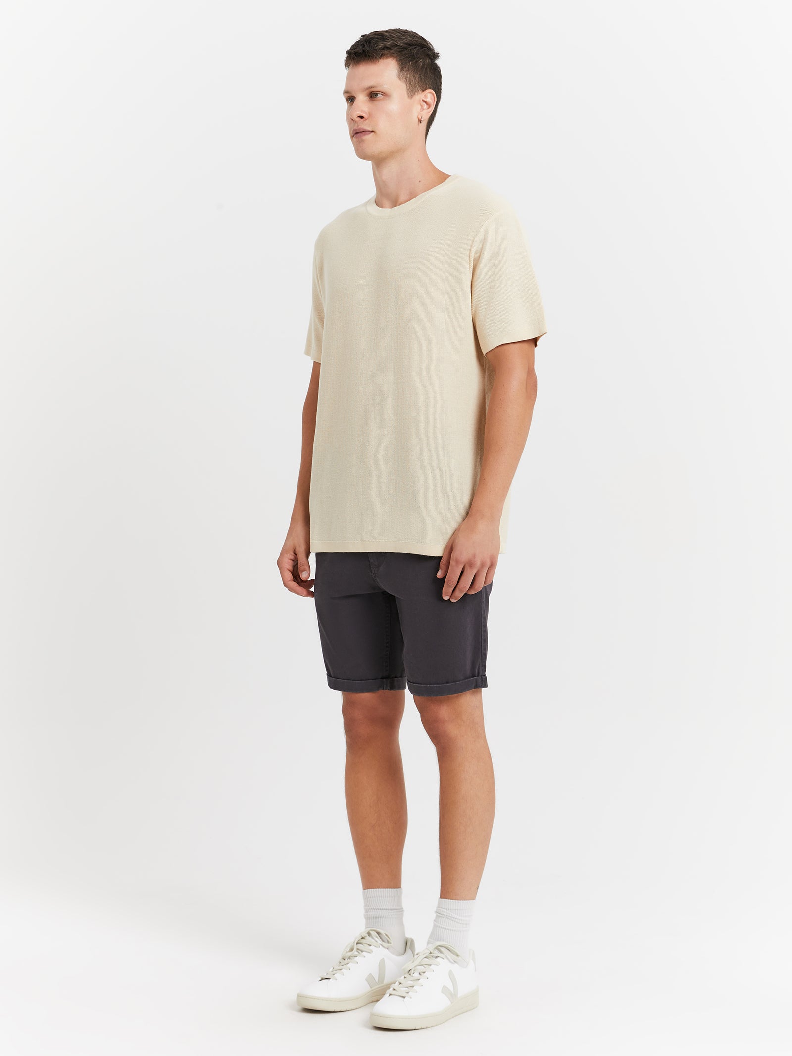 Hector Knit T-Shirt in Pearl