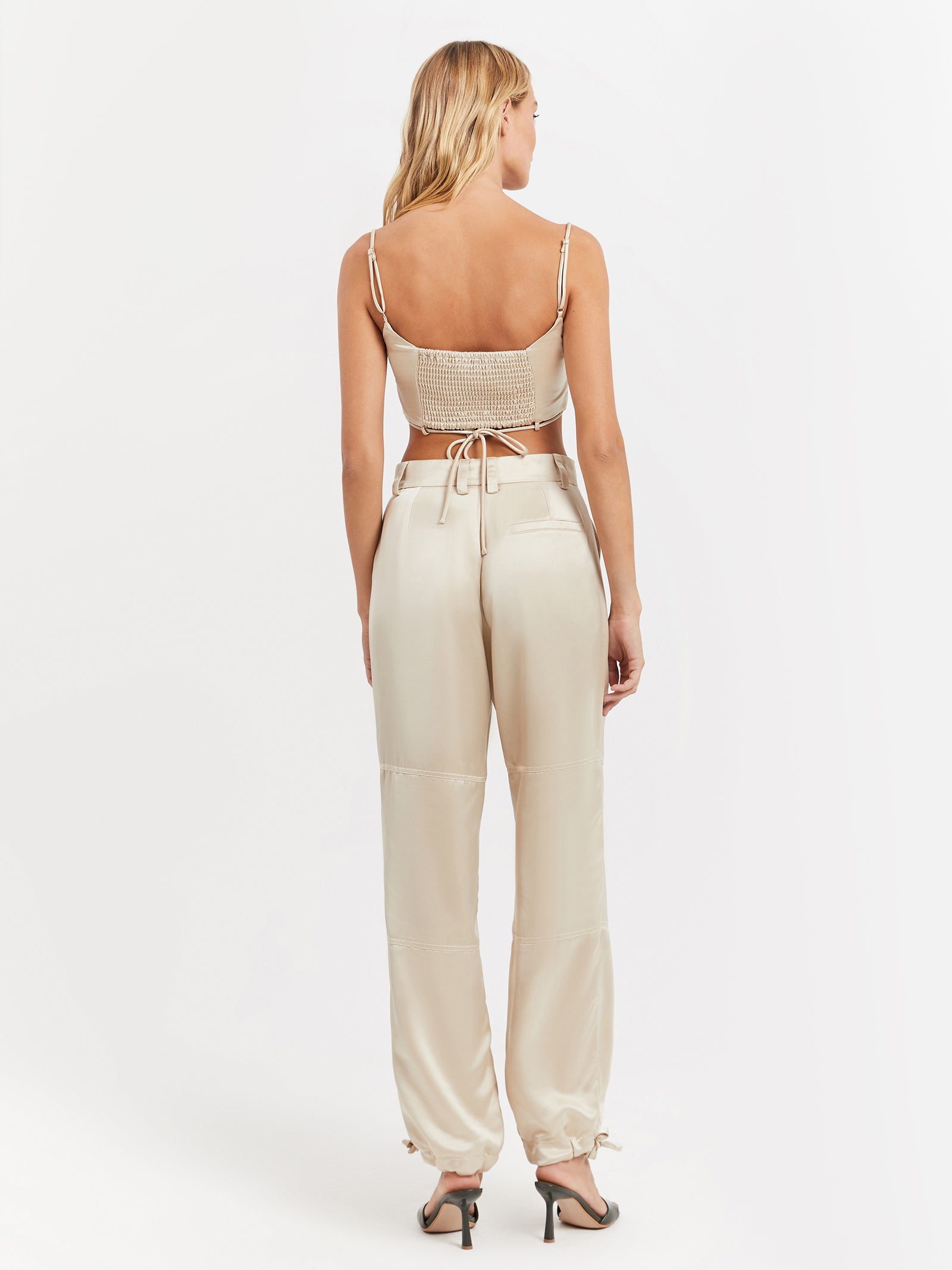 Aster Satin Pants in Ivory