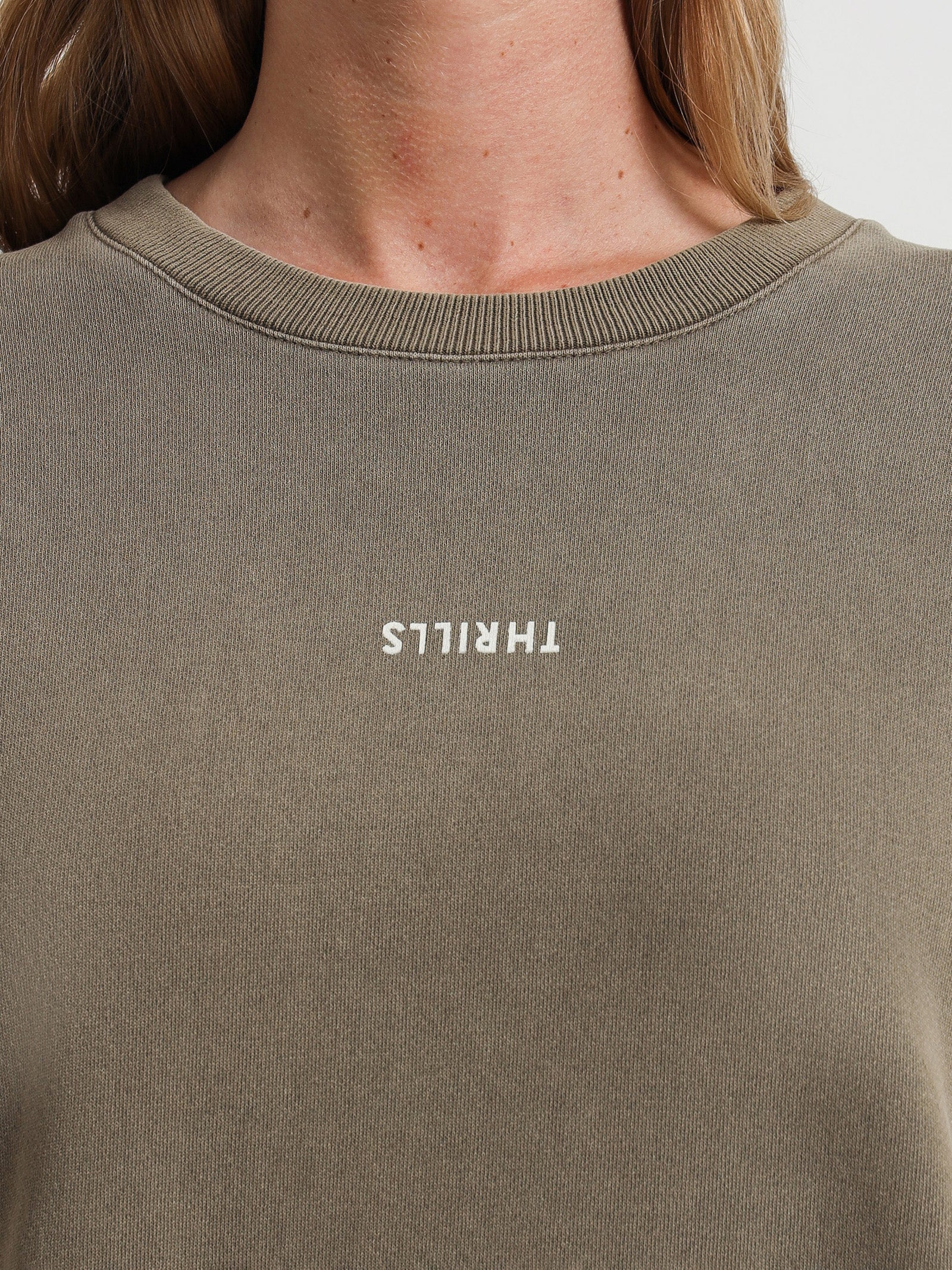 Minimal Thrills Slouch Crew Sweater in Dune