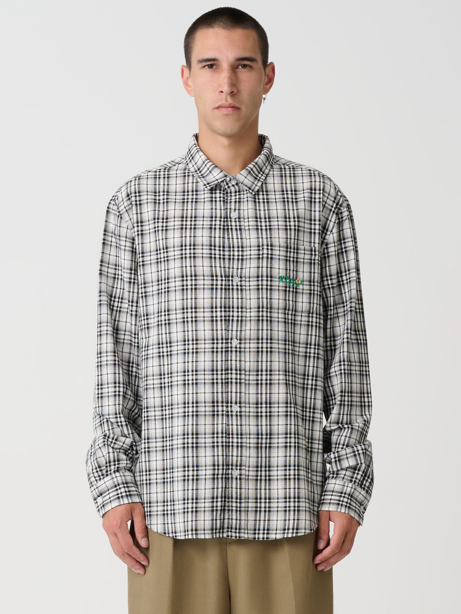 91 Flower Check Long Sleeve Shirt