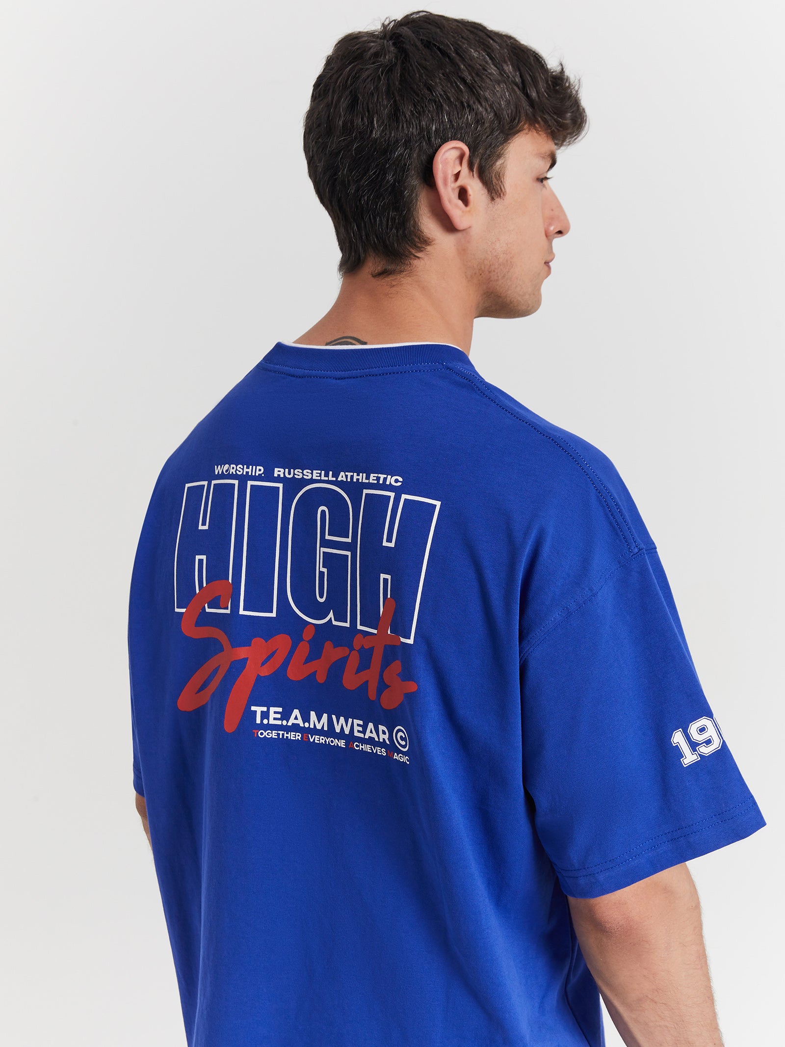 Team Spirit Oversized T-Shirt in Levitation Blue