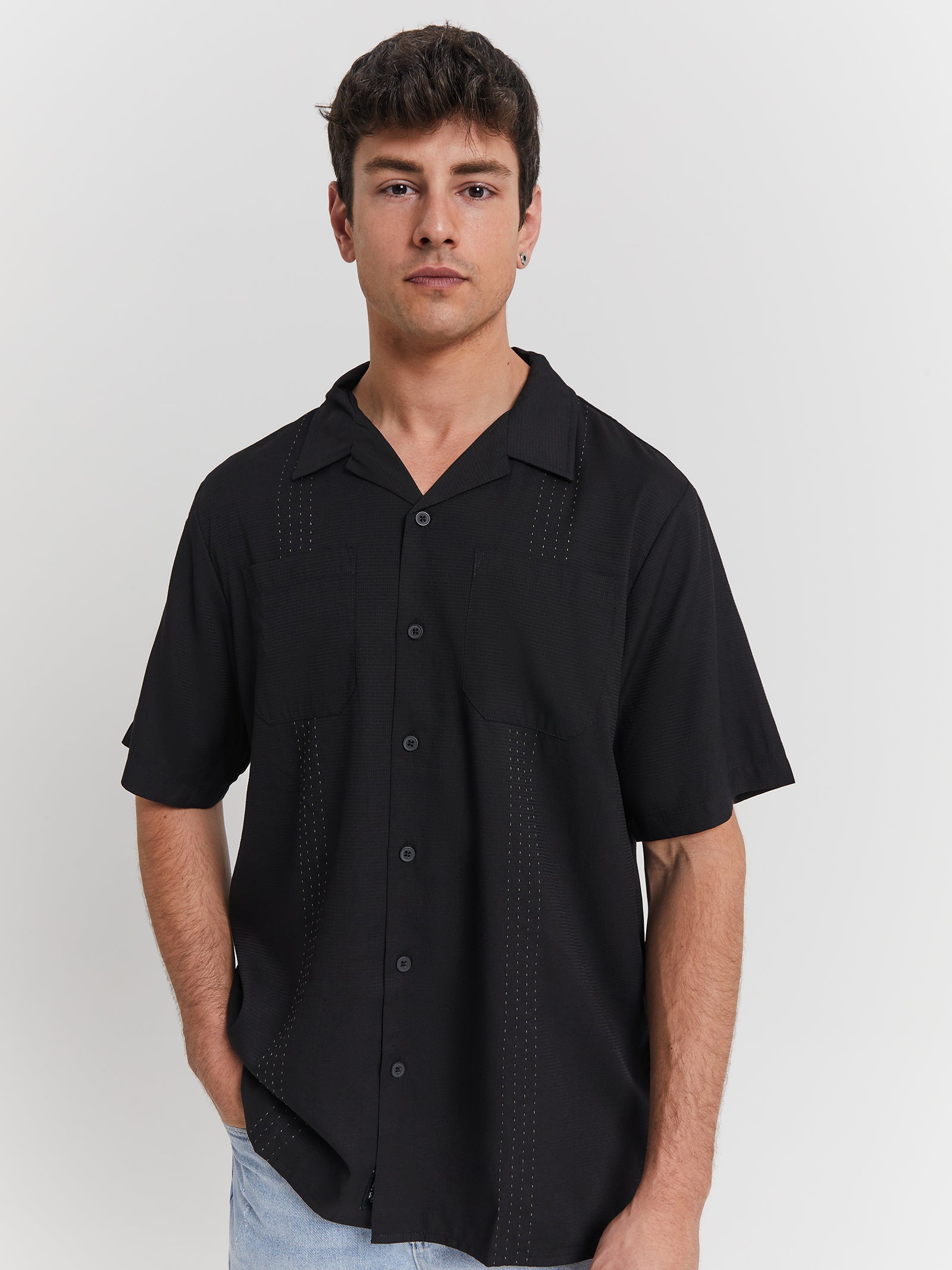 High Standards Bowling Shirt in Black