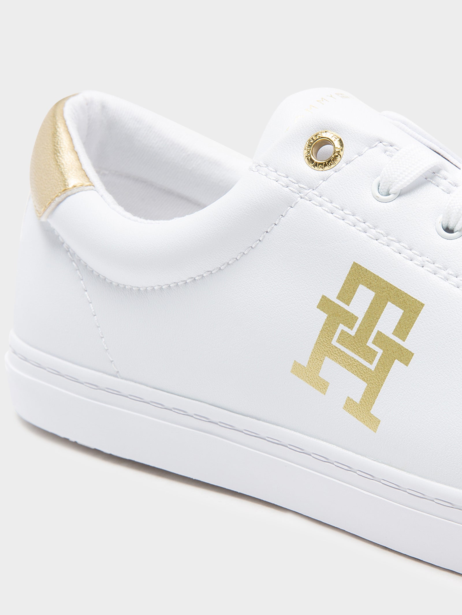 Womens Gold Crest Sneakers in White