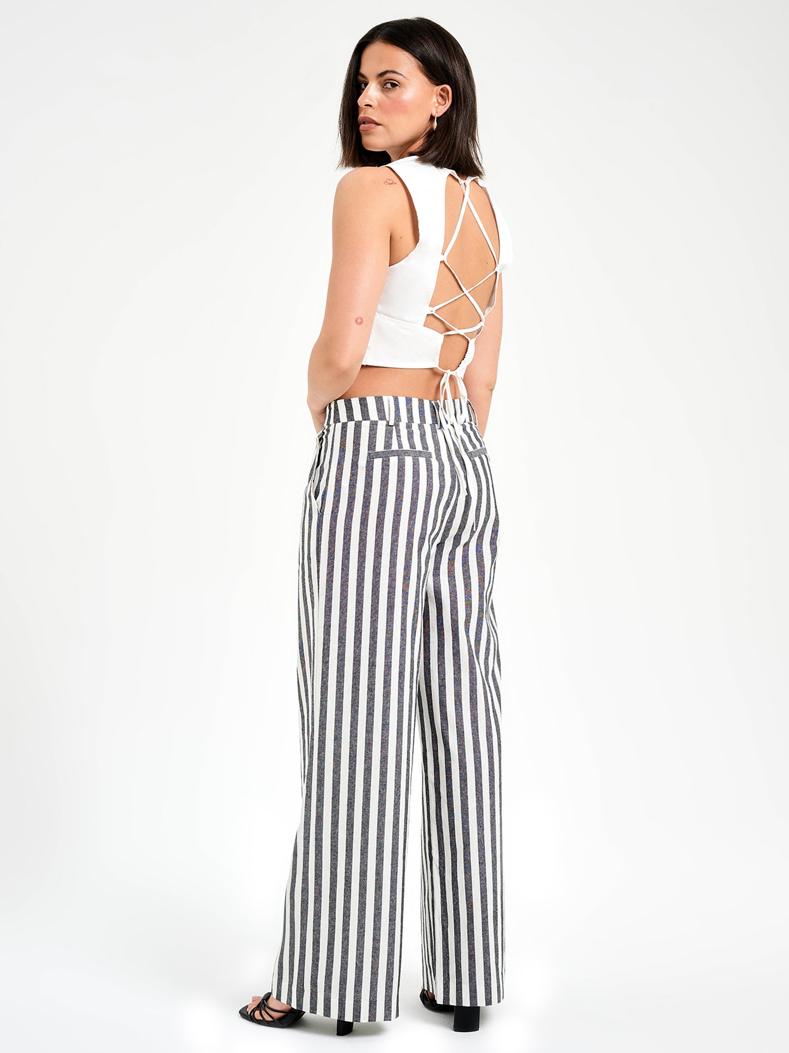 Eleanor Strappy Back Top in Off White