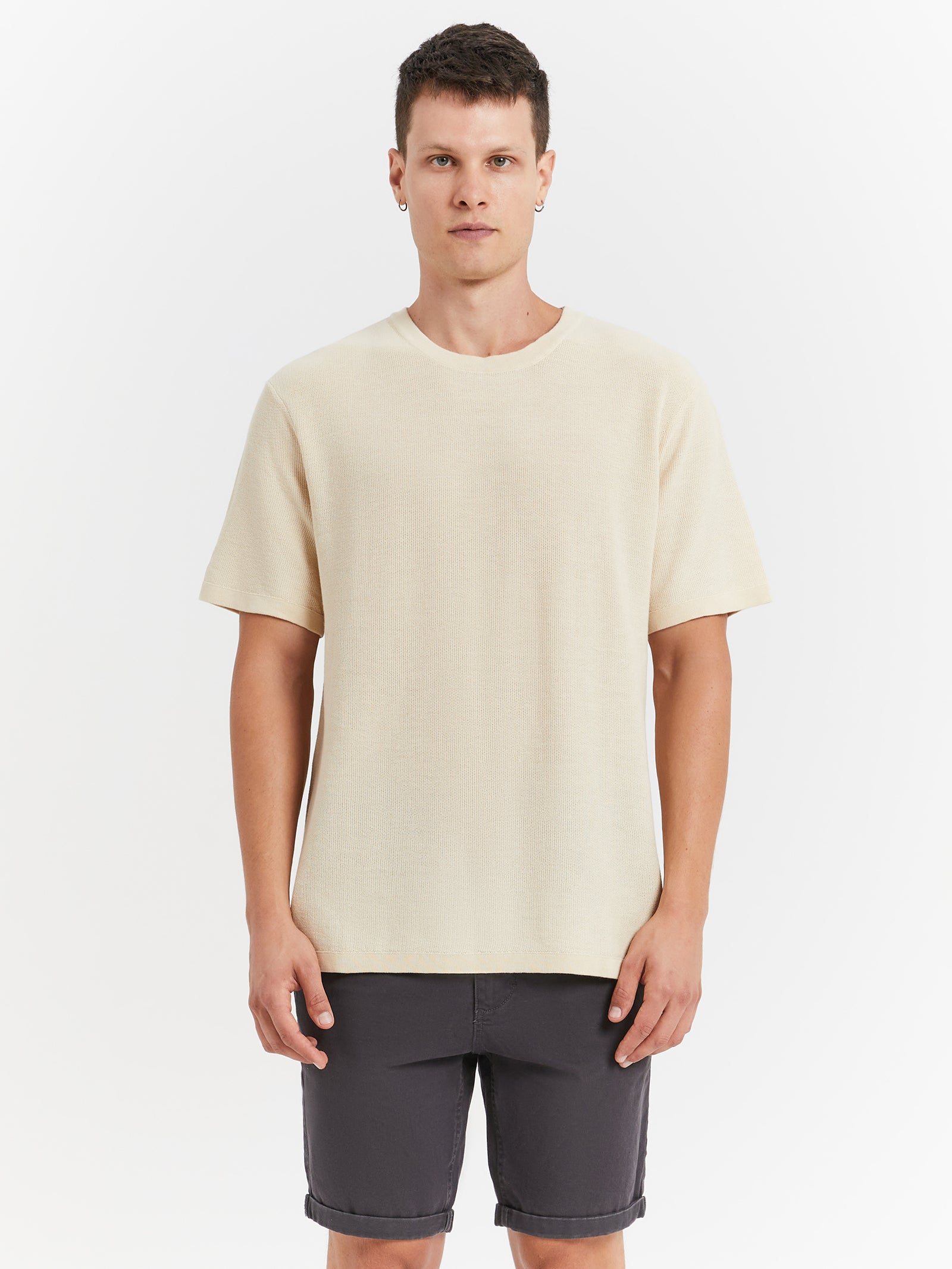 Hector Knit T-Shirt in Pearl