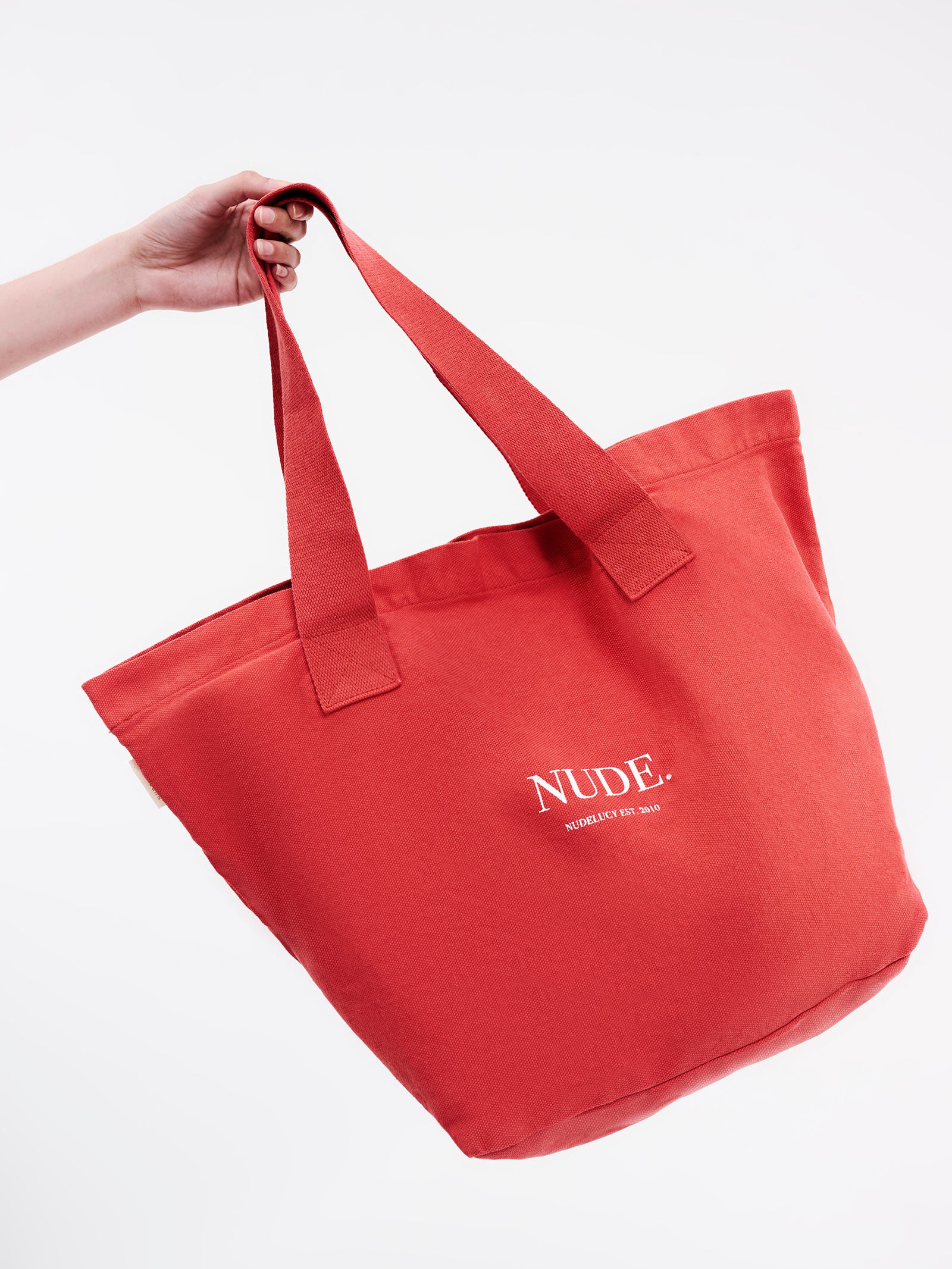 Nude Tote Bag in Coral Orange