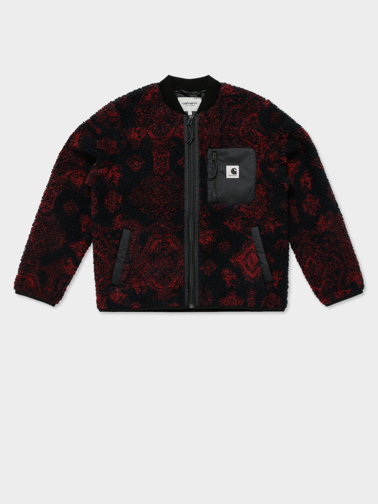 Janet Liner Sherpa Jacket in Black & Red