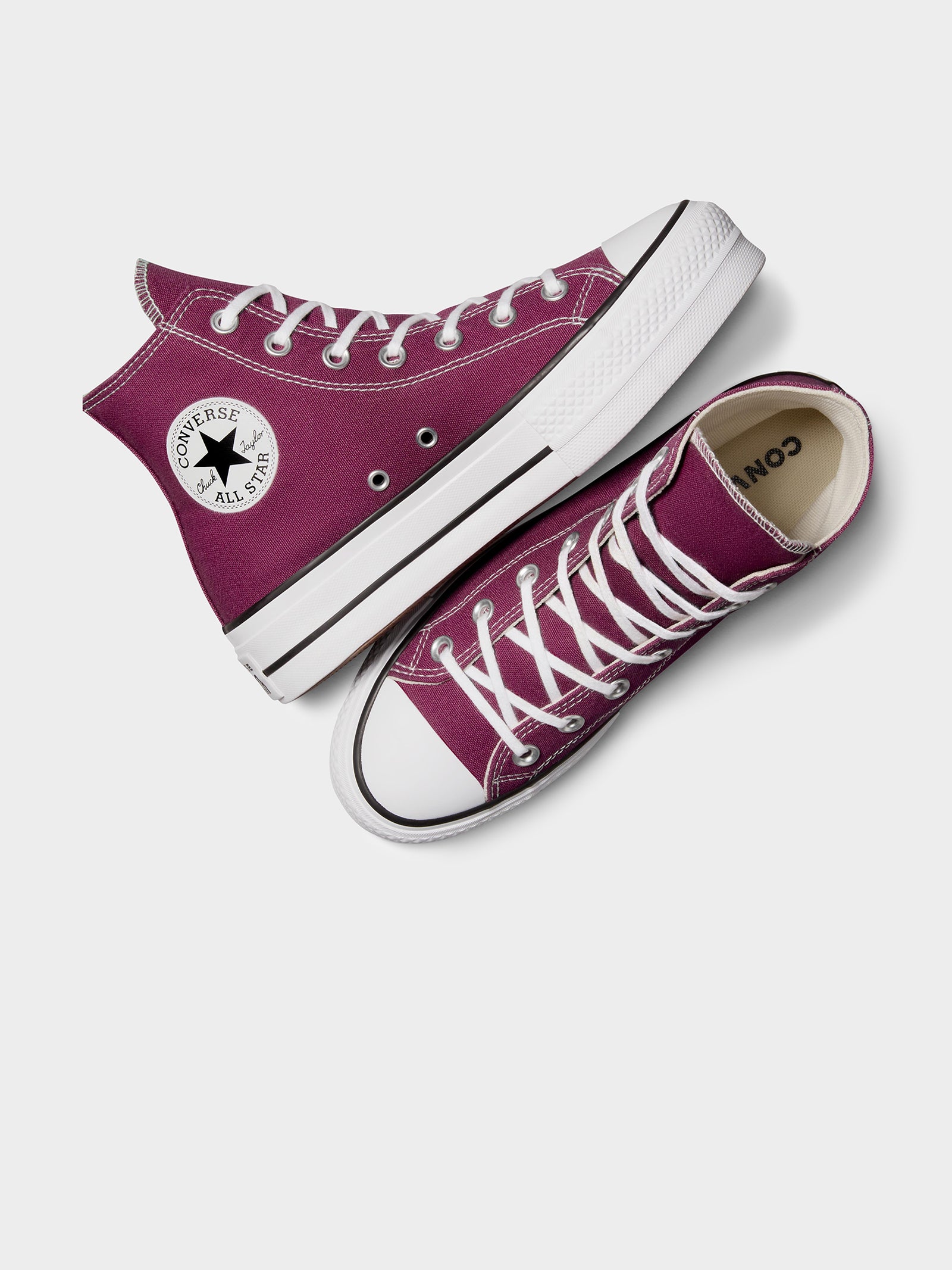 Womens Chuck Taylor All Star Lift High Top Sneakers in Legend Berry