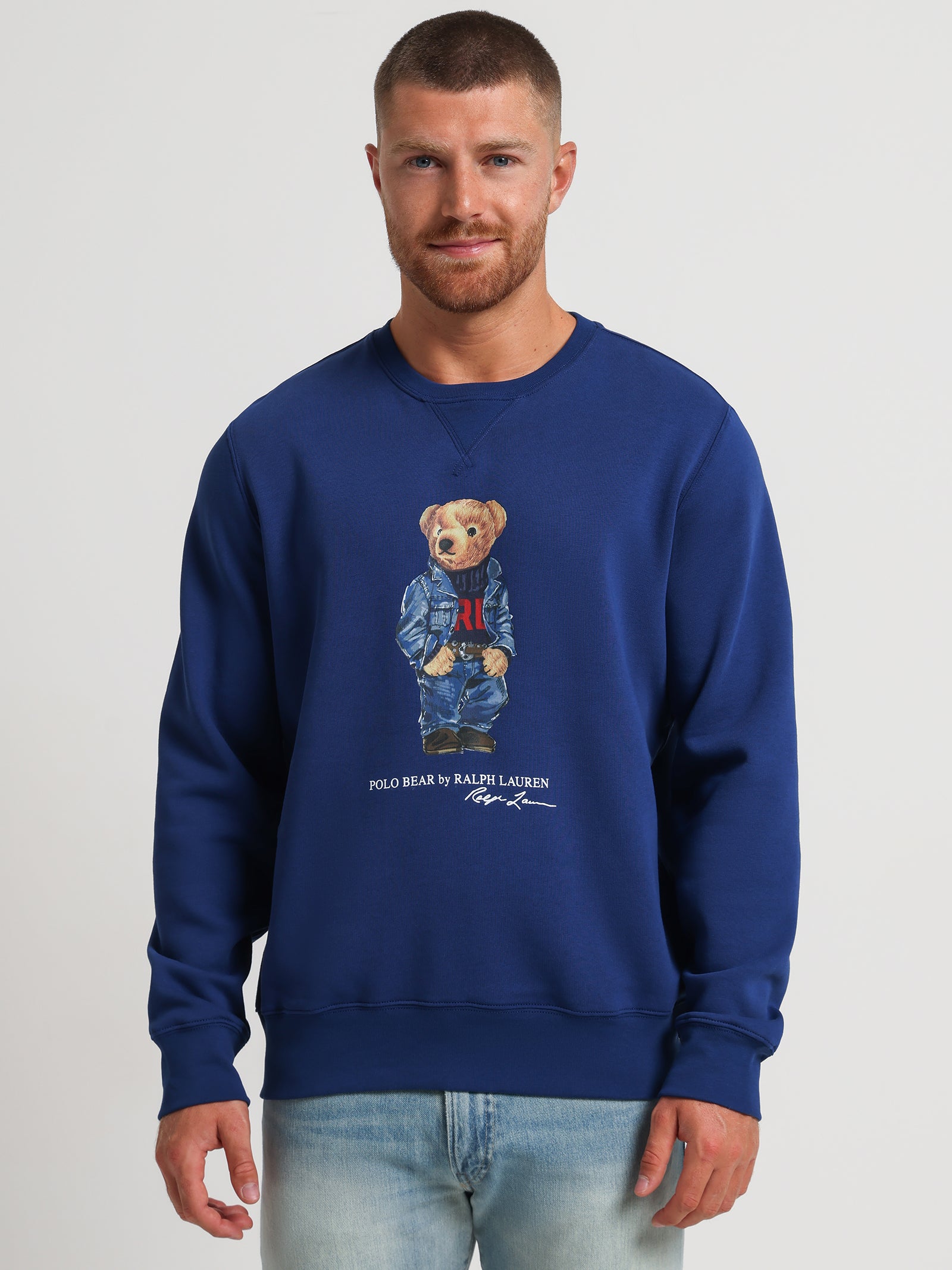 Denim Bear Crew in Blue