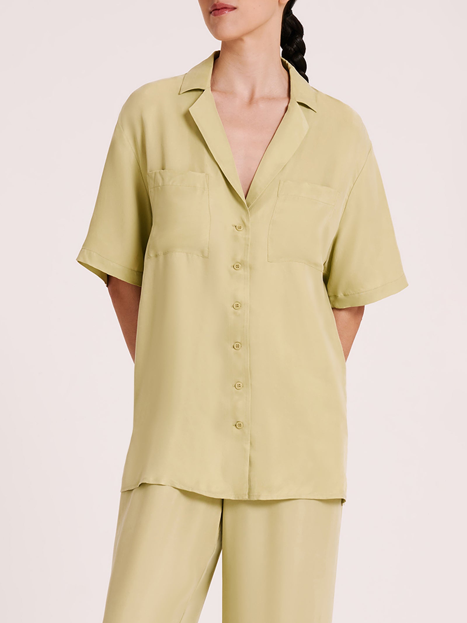 Lucia Cupro Shirt in Lime