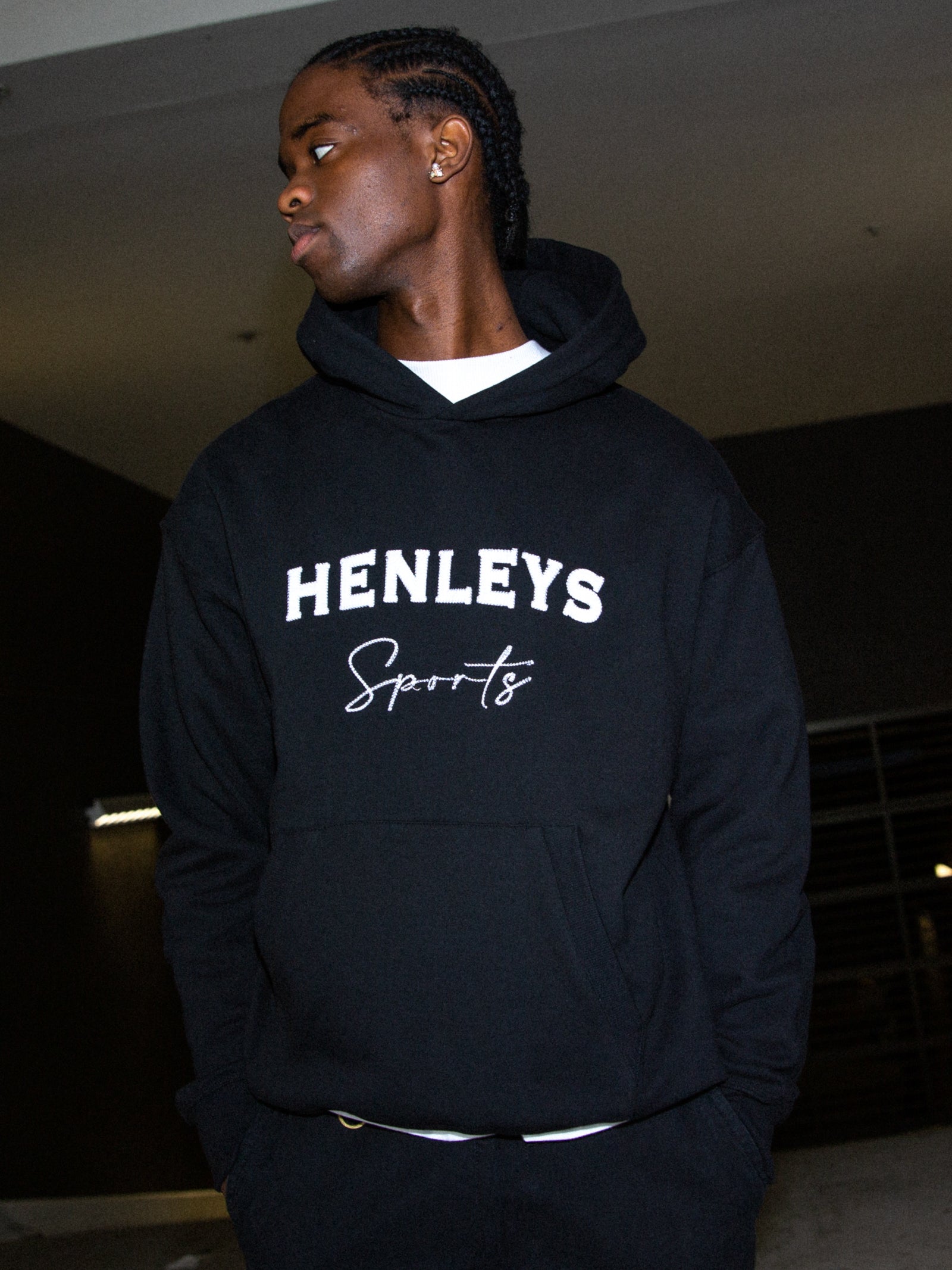 Club Hooded Sweater in Black