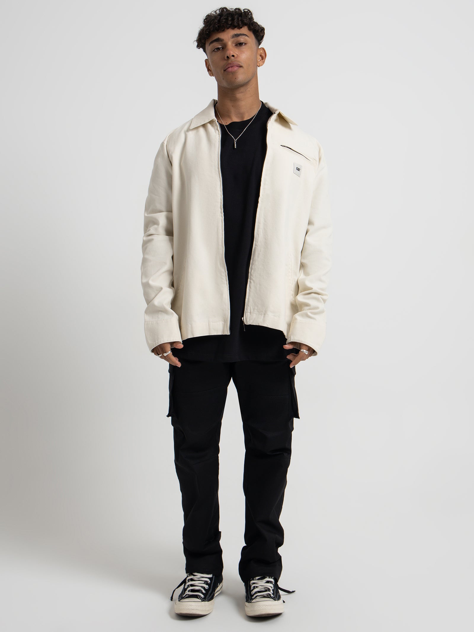 Workwear Stone Washed Peoria Jacket in Bone White