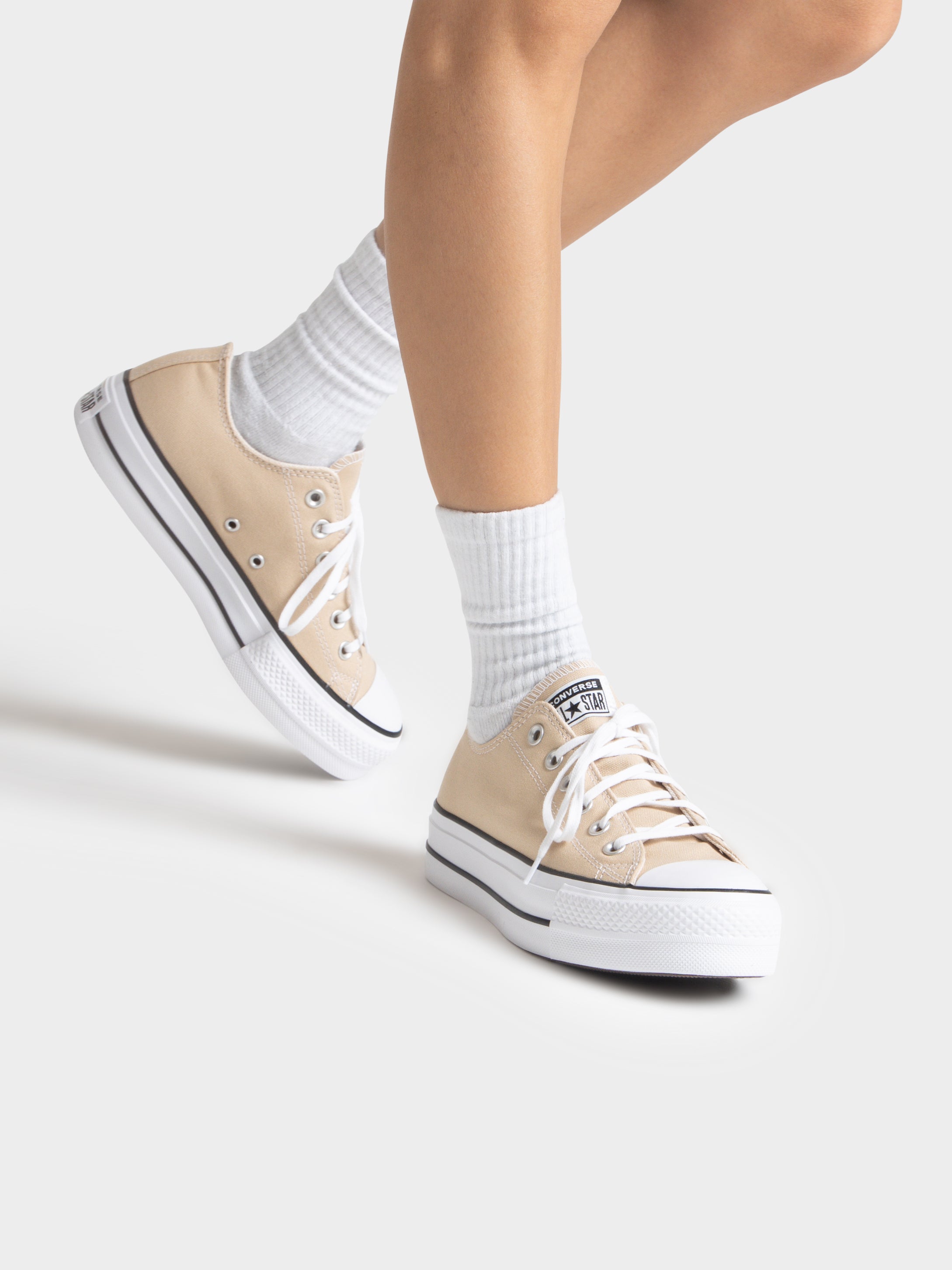 Womens Chuck Taylor All Star Lift Low Top Sneakers in Oat Milk