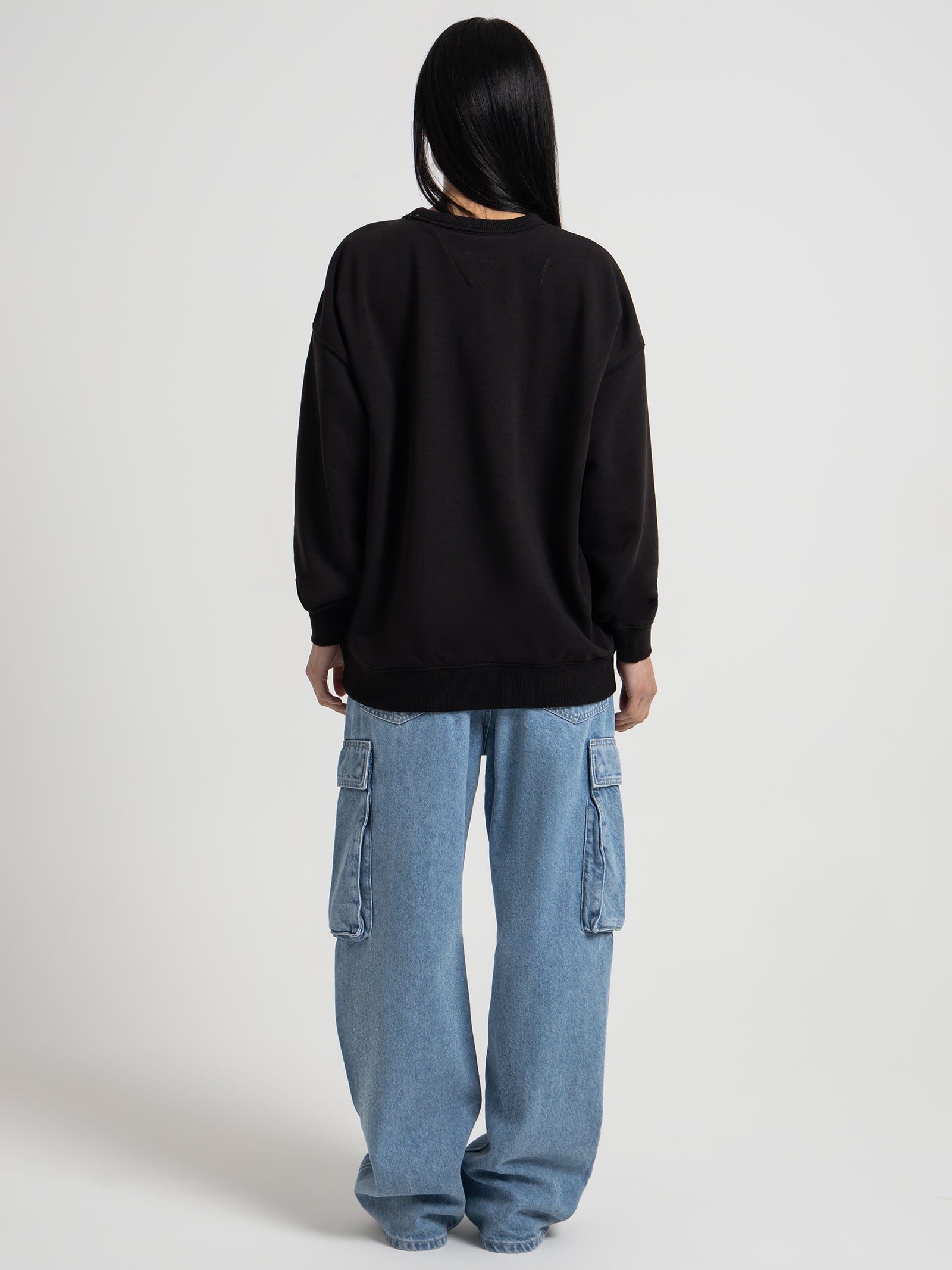 Prep Oversized Sweatshirt in Black