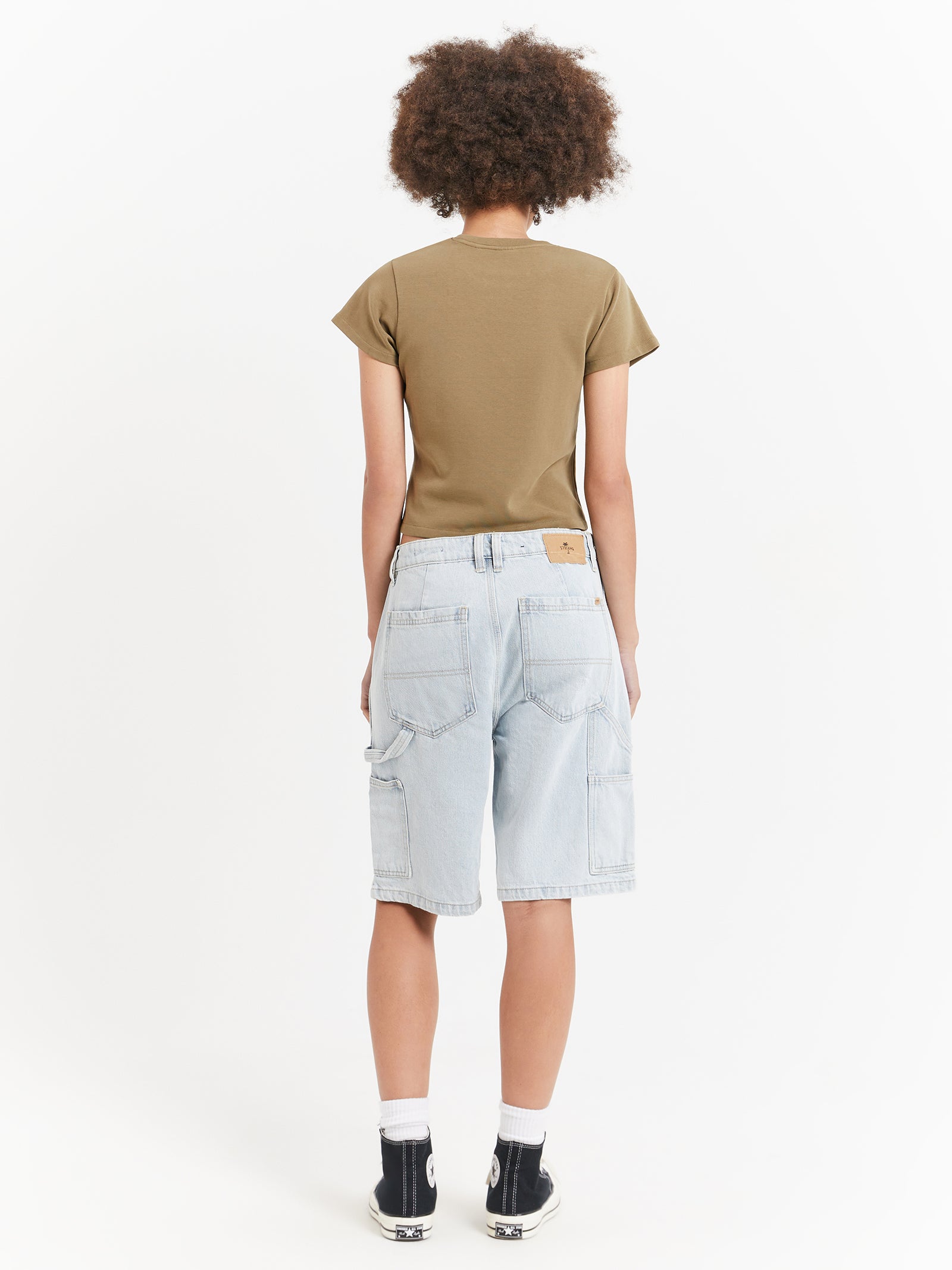 Slouch Carpenter Shorts in Faded Dust Blue