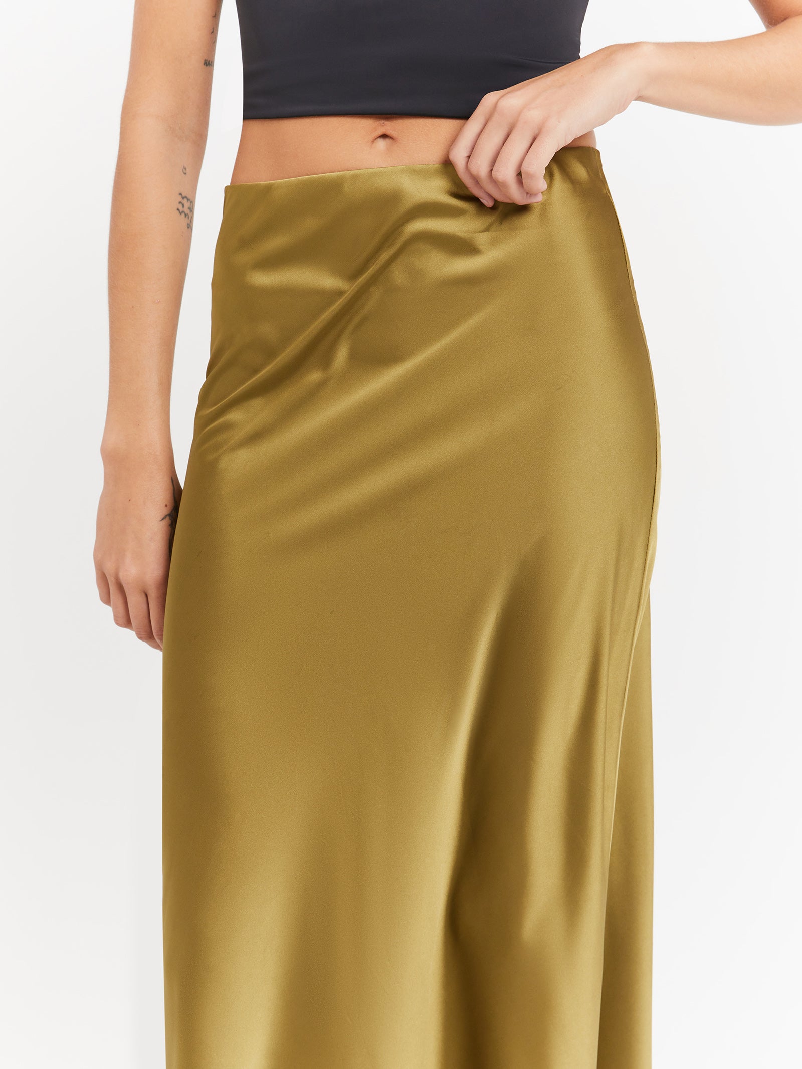 Coral Maxi Skirt in Olive