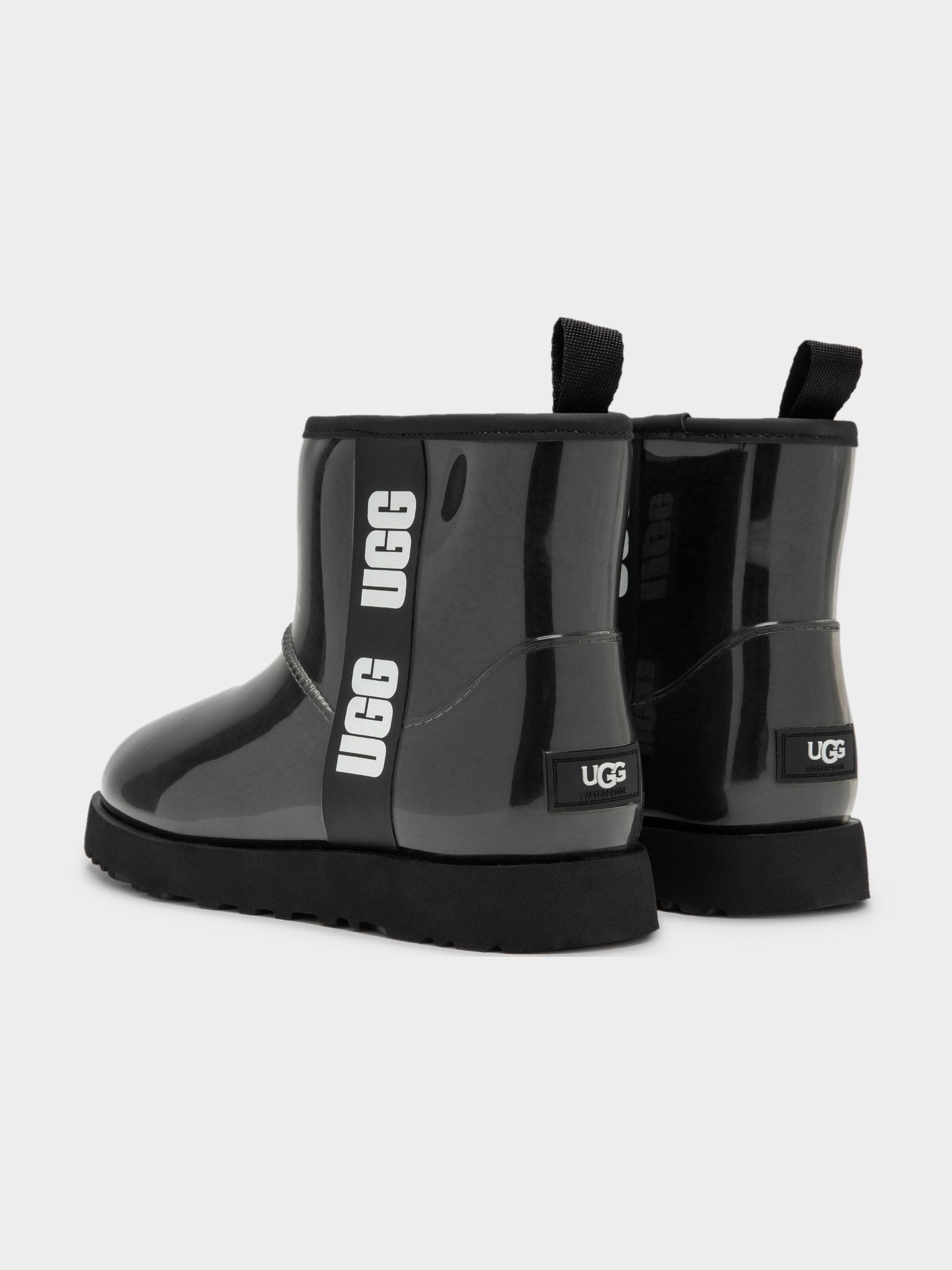 Womens Classic Clear Mini Boots in Black