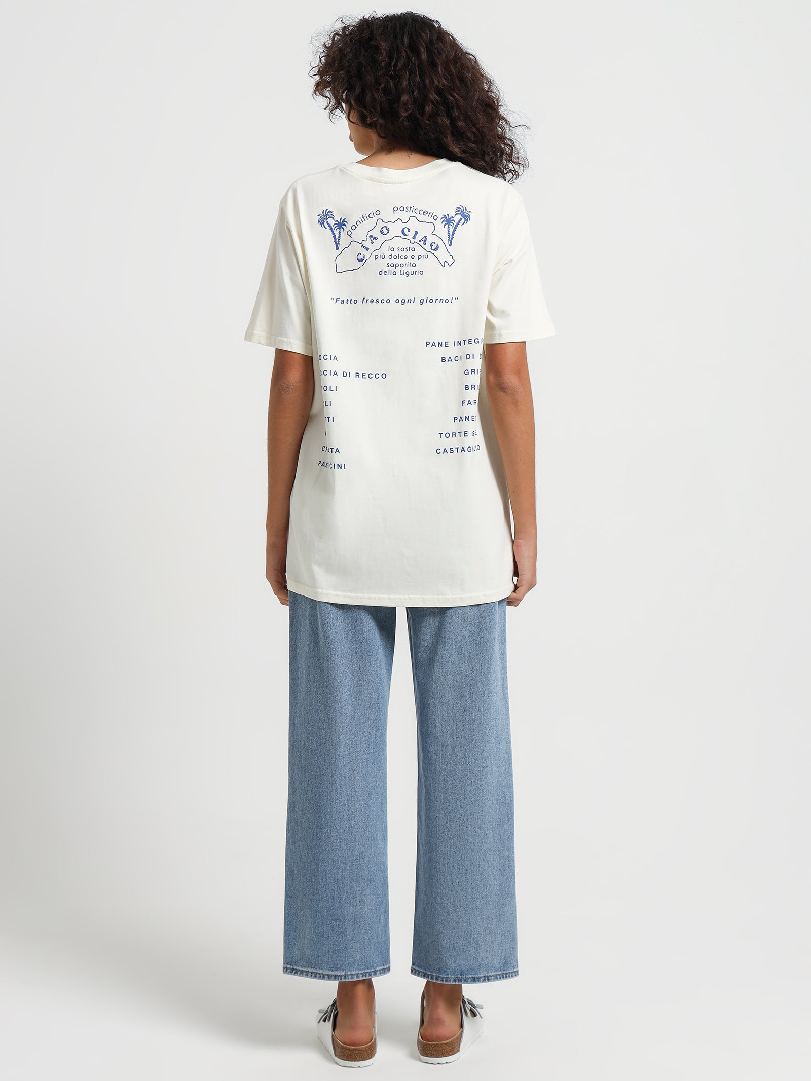 Bakery T-Shirt in Cream W Lapis