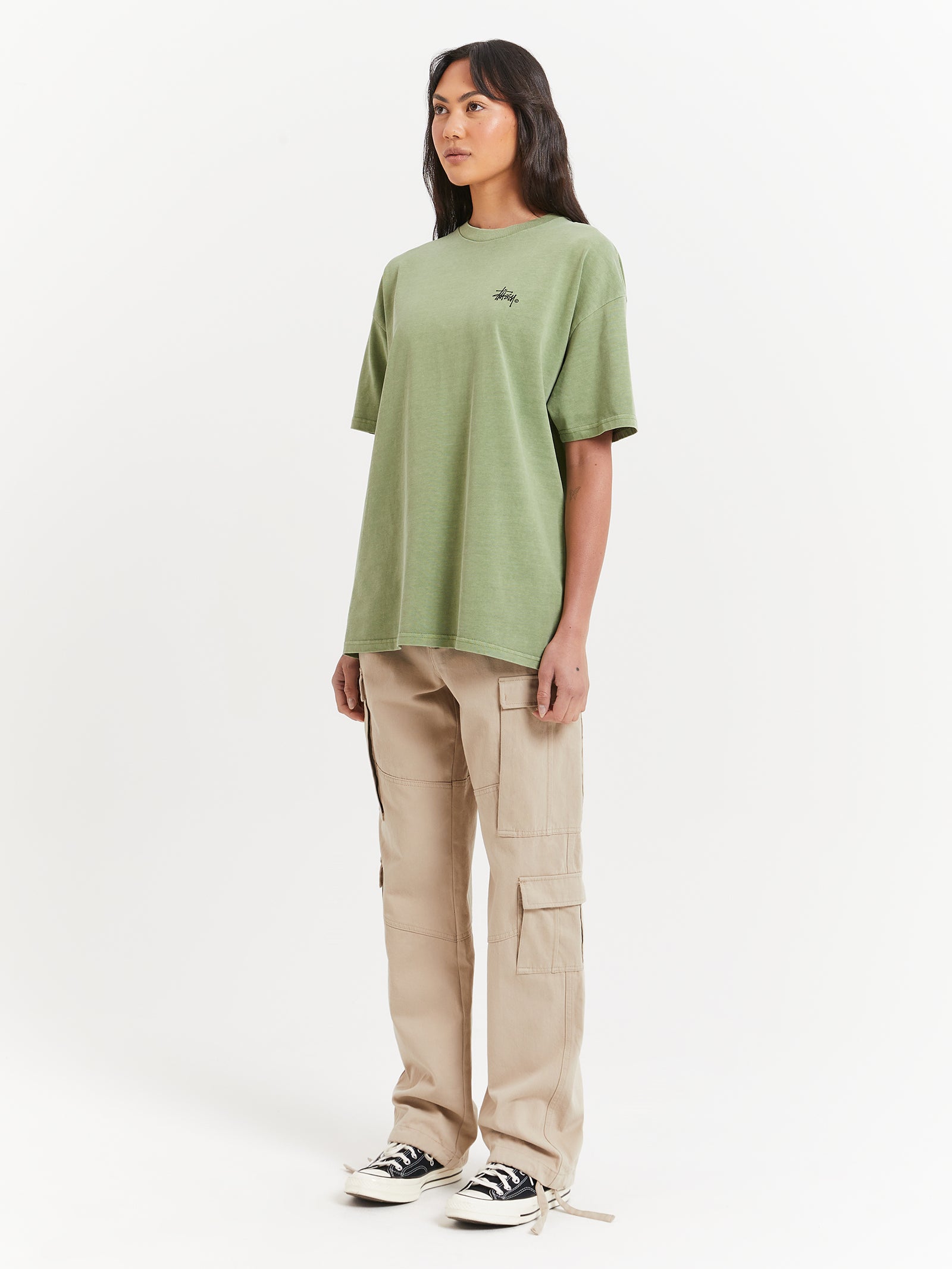 Graffiti Pigment Relaxed T-Shirt in Pigment Artichoke Green