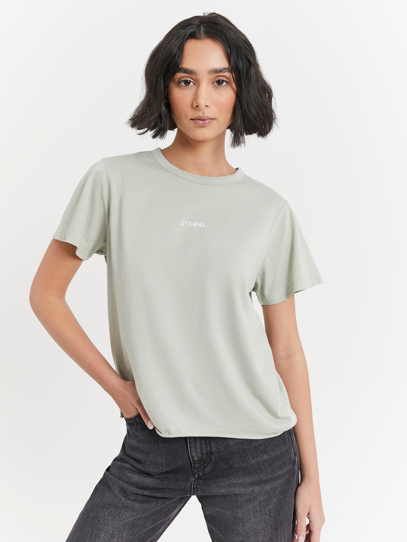 Minimal Thrills Relaxed Tee in Sage Grey