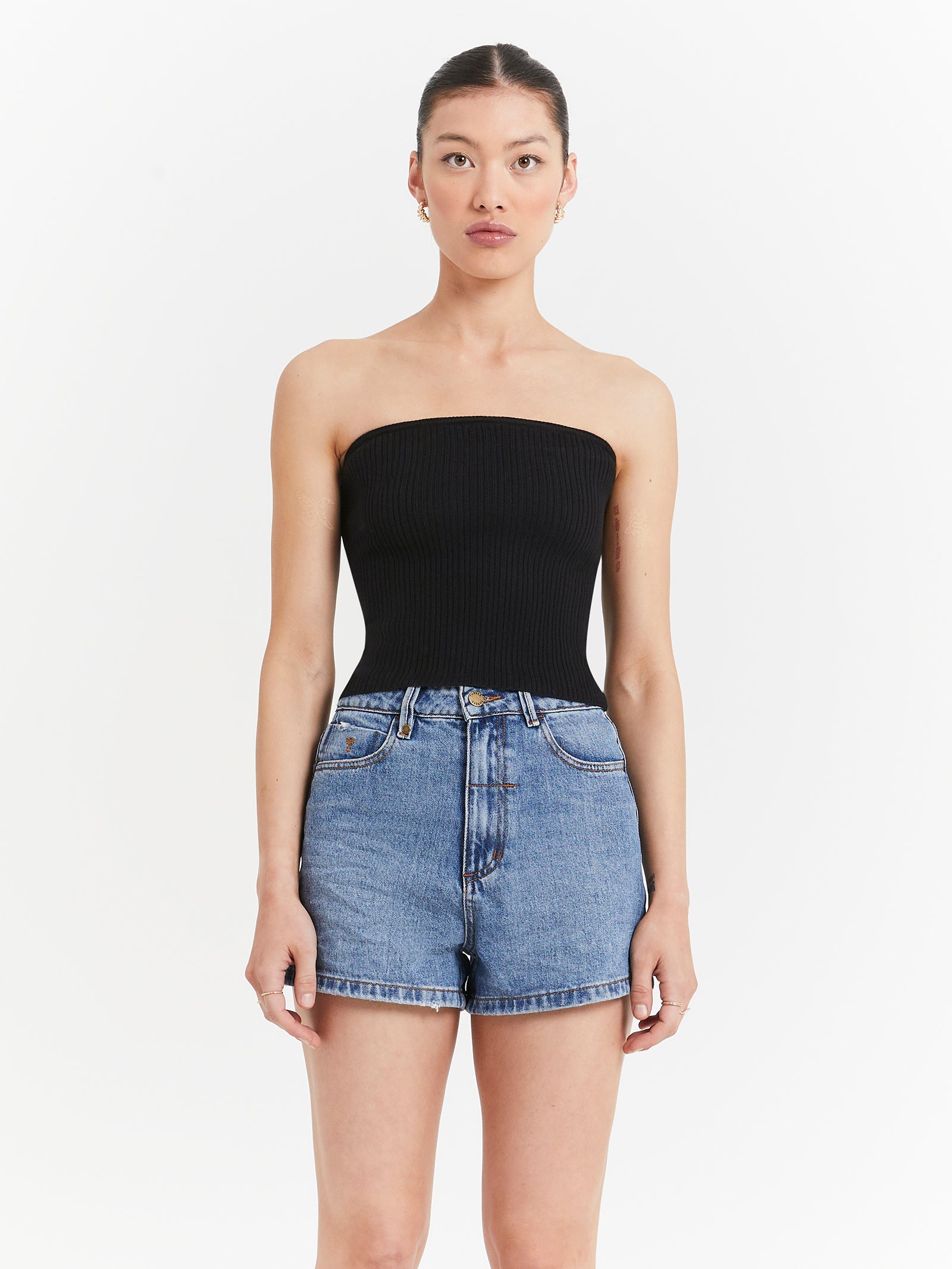 Nisha Knit Tube Top in Black