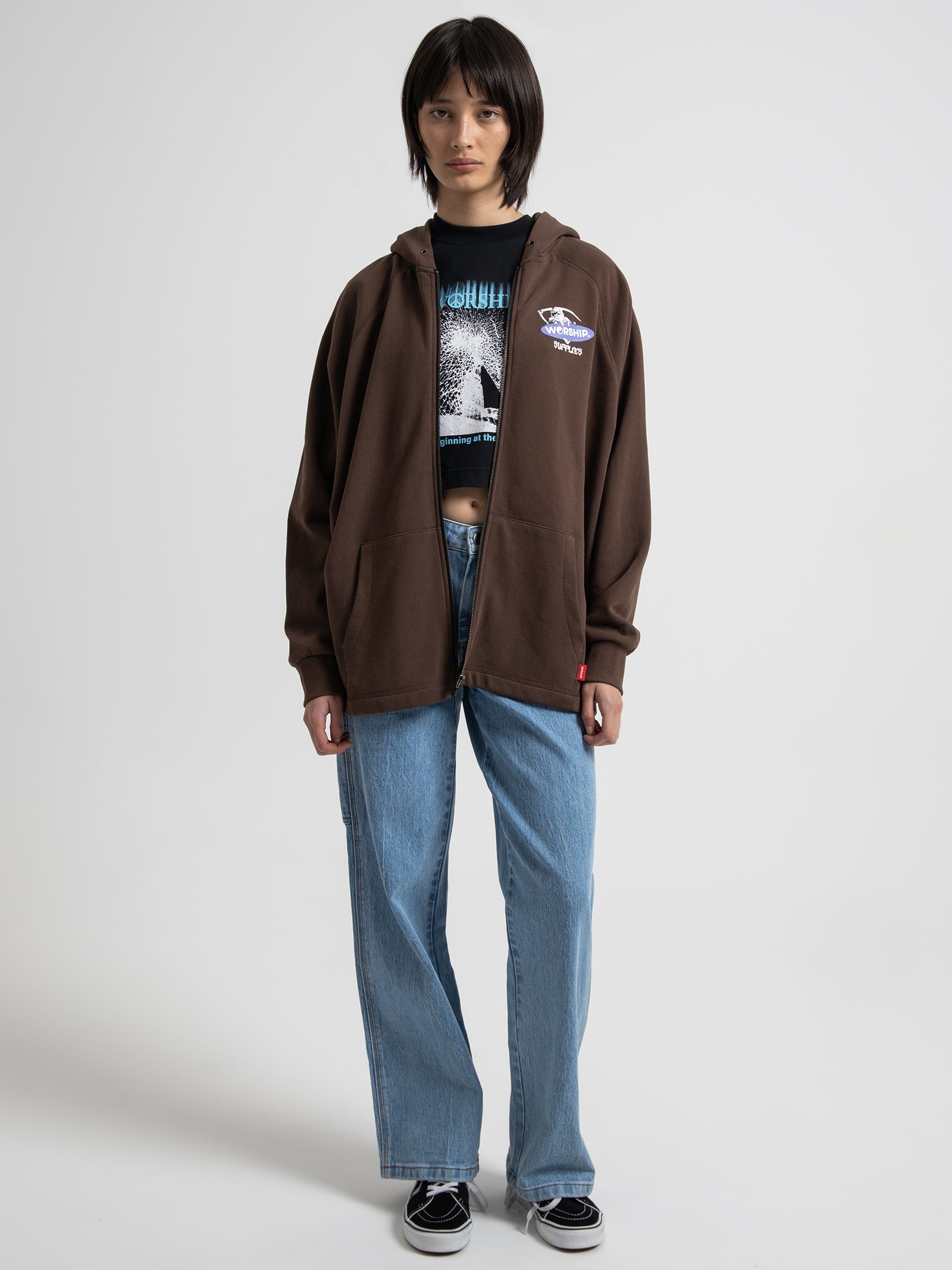 Offerings Oversized Zip Hoodie in Raindrum