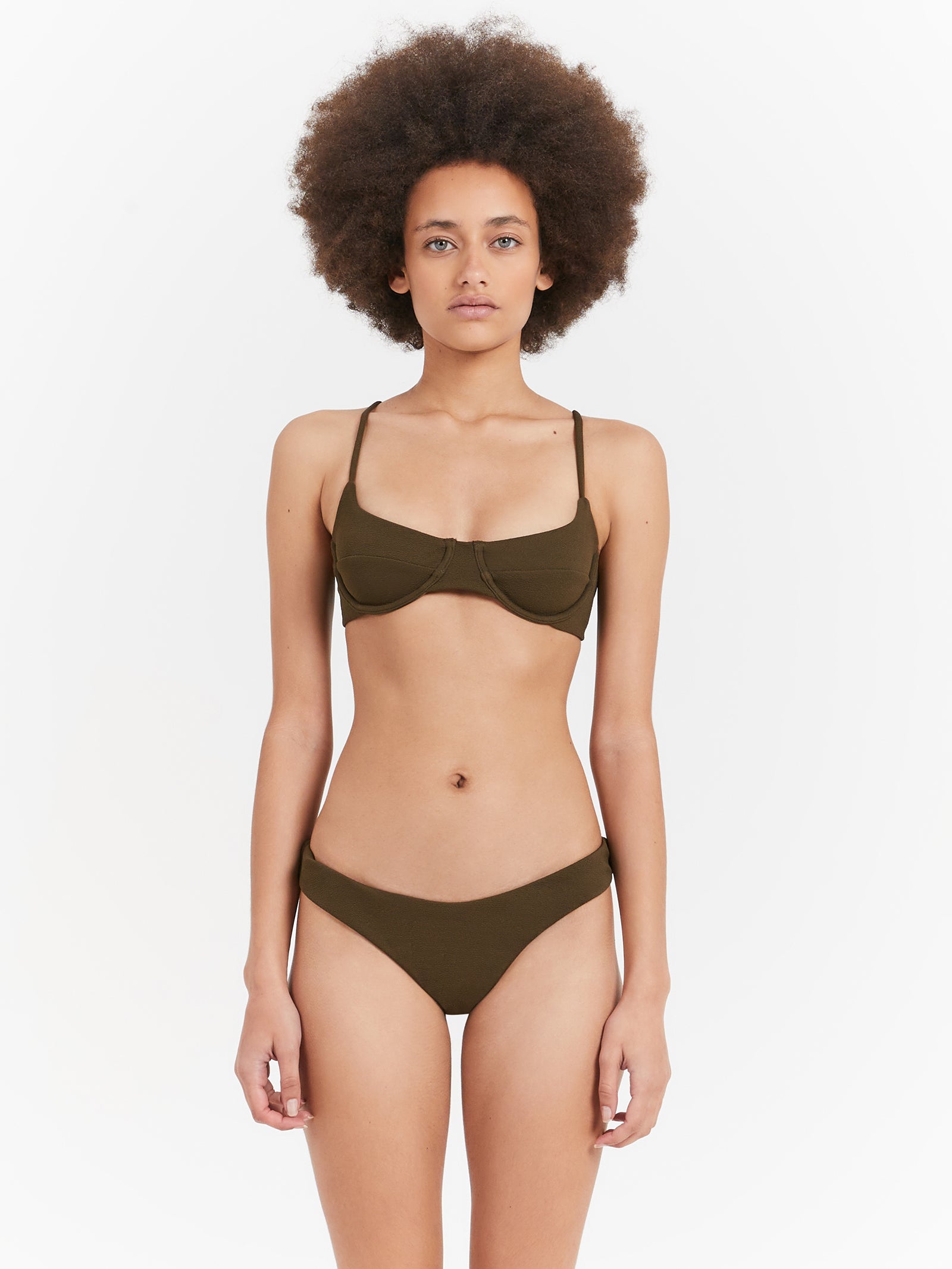 Adira Underwire Bikini Top in Tarmac