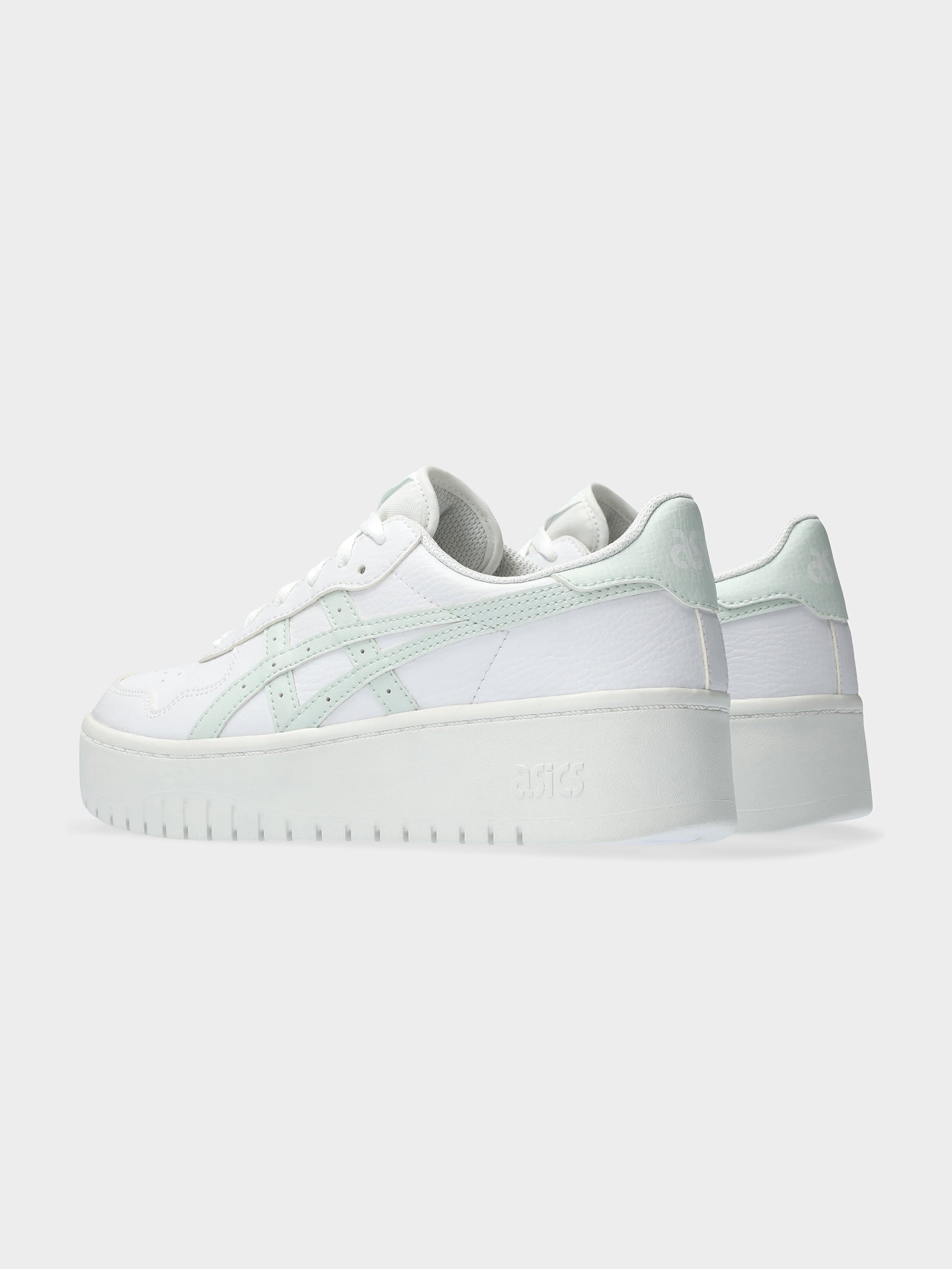 Womens Japan Platform Sneakers in White & Aqua