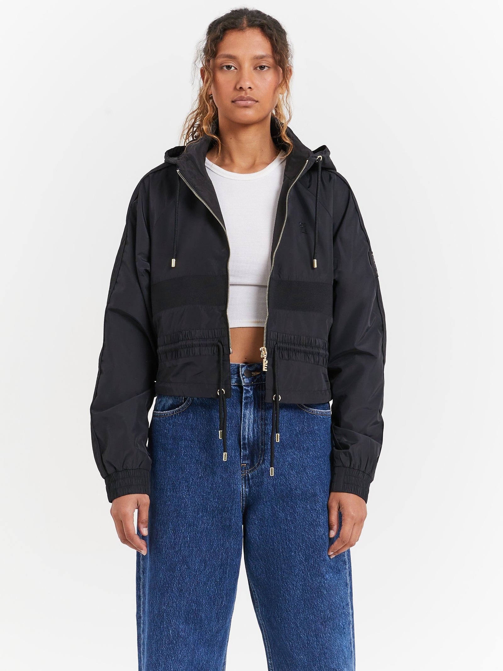 Cropped Man Down Jacket in Black