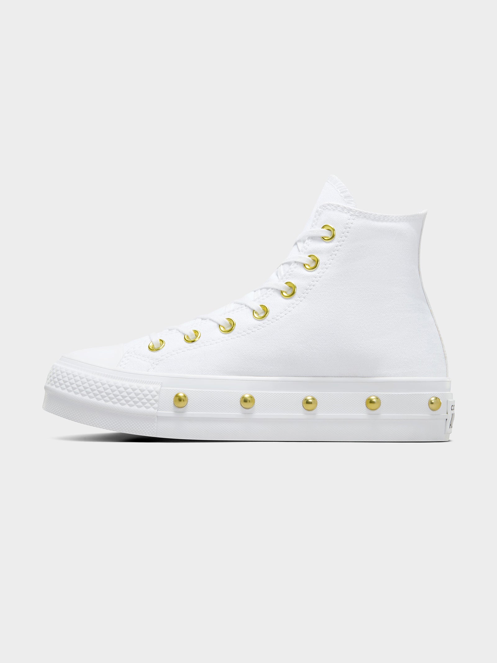 Womens Converse Chuck Taylor All Star Lift Platform Star Studded High Top White